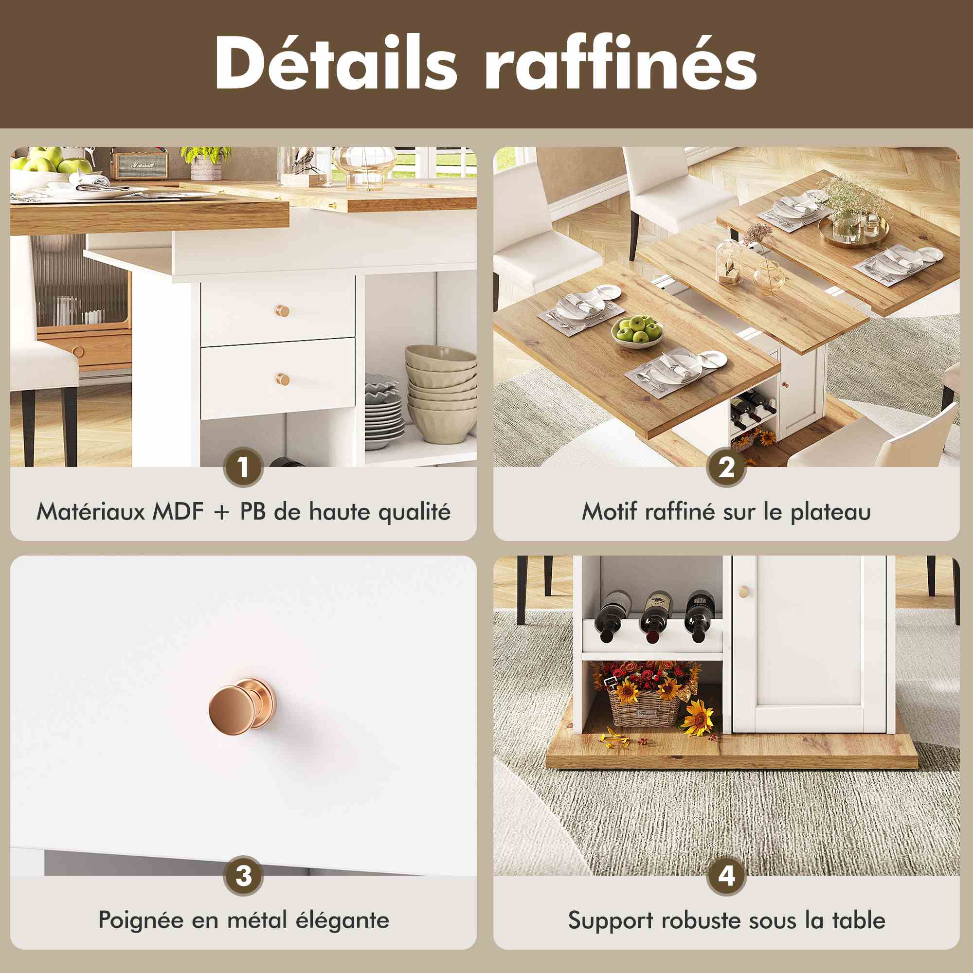 Étagères réglables et rangement pratique