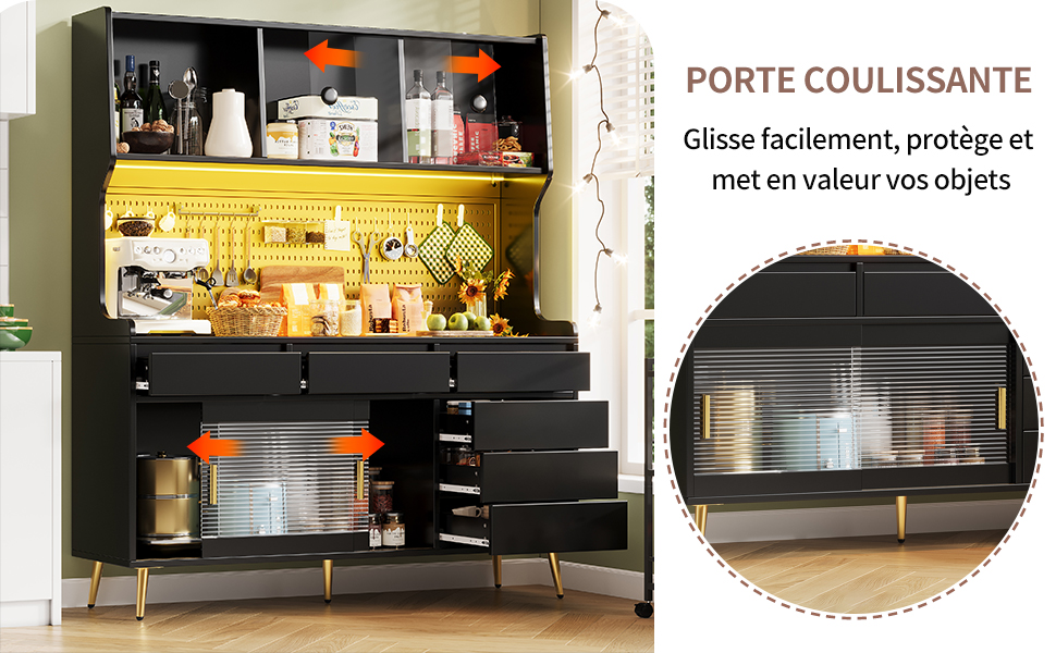 Hochschrank porte coulissante fluide