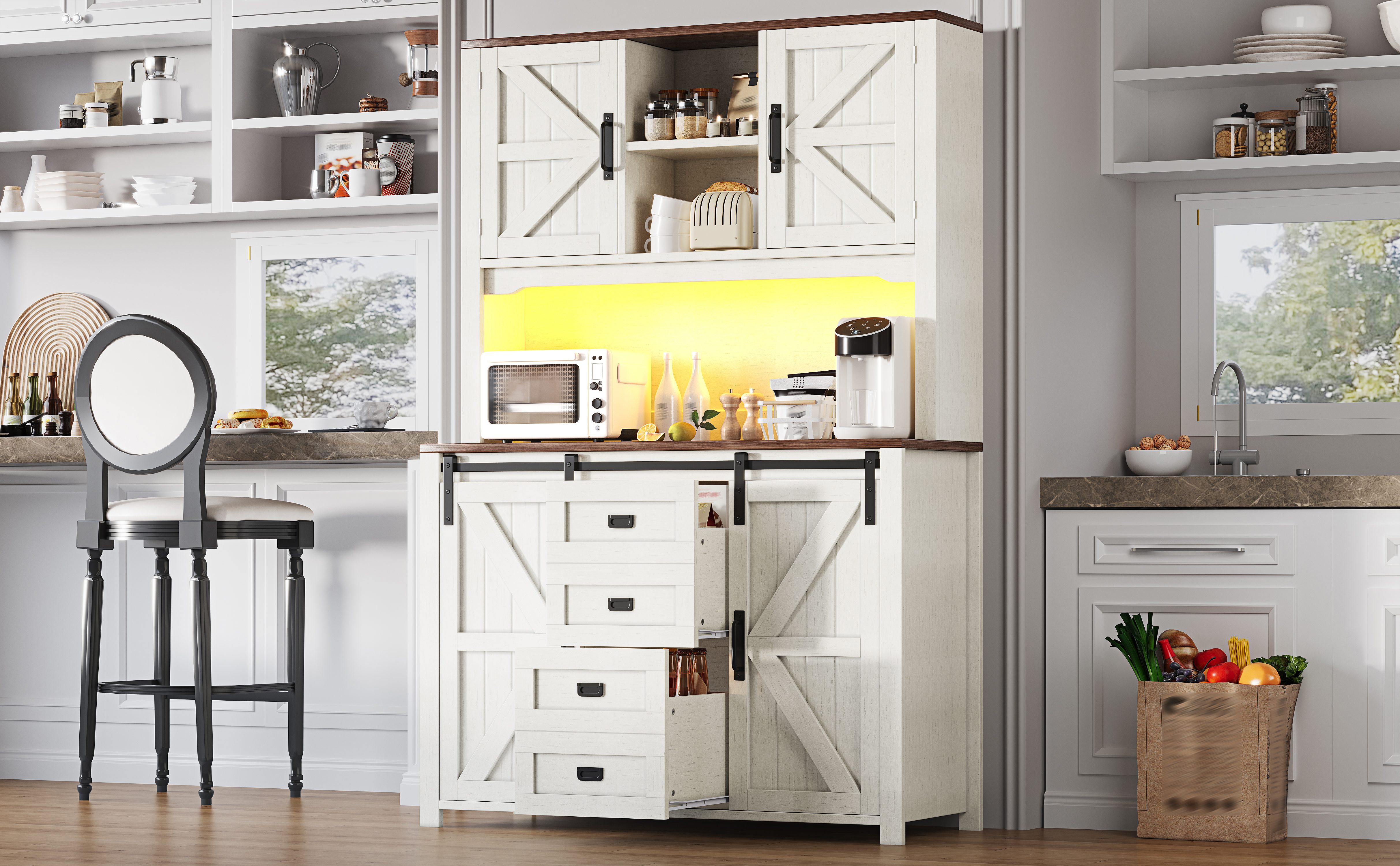 Buffet vintage blanc vue 1