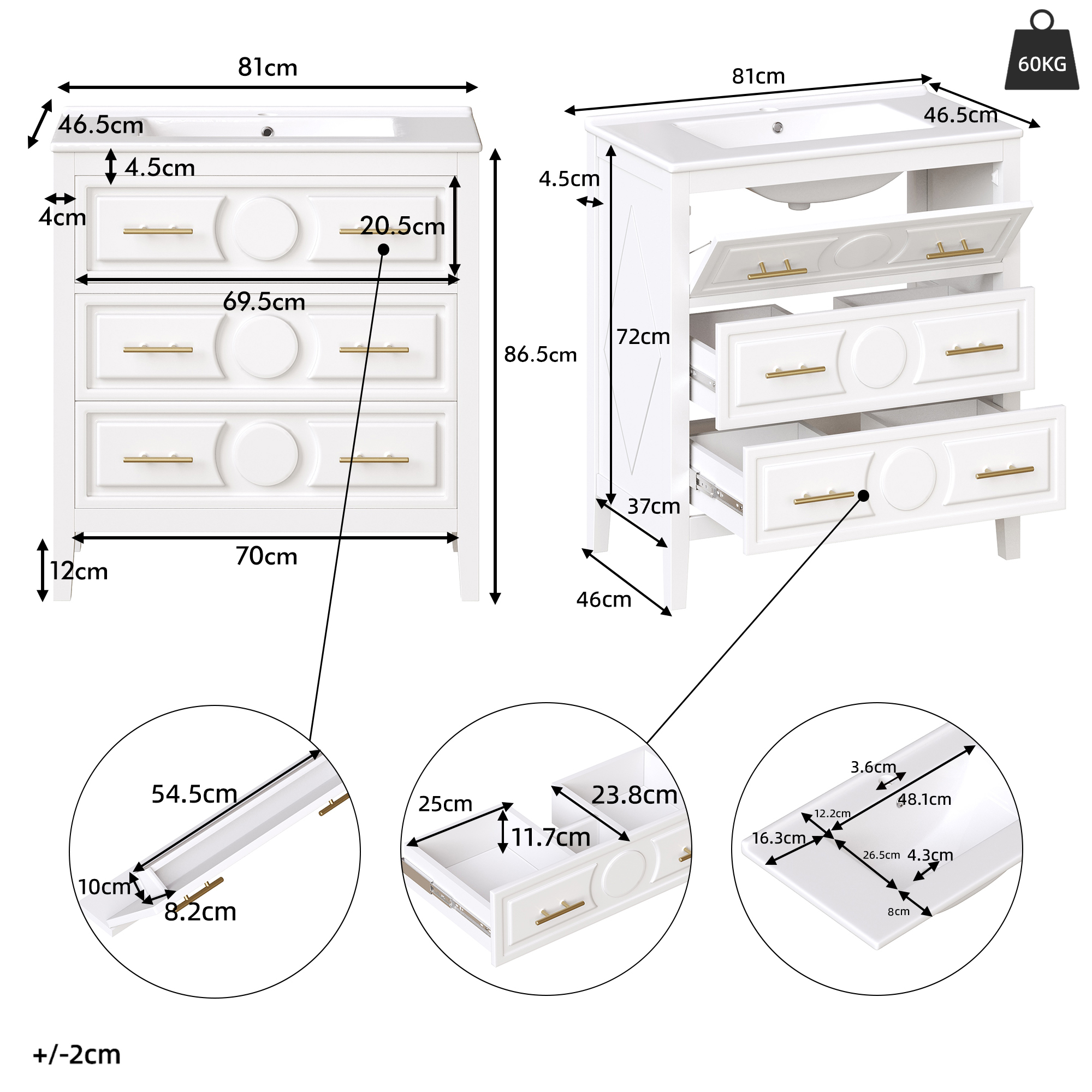 Structure stable du meuble