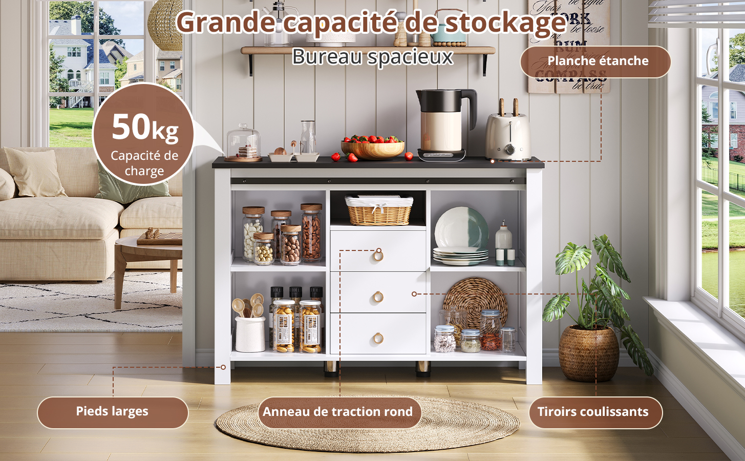 Buffet MDF robust anti-rayures