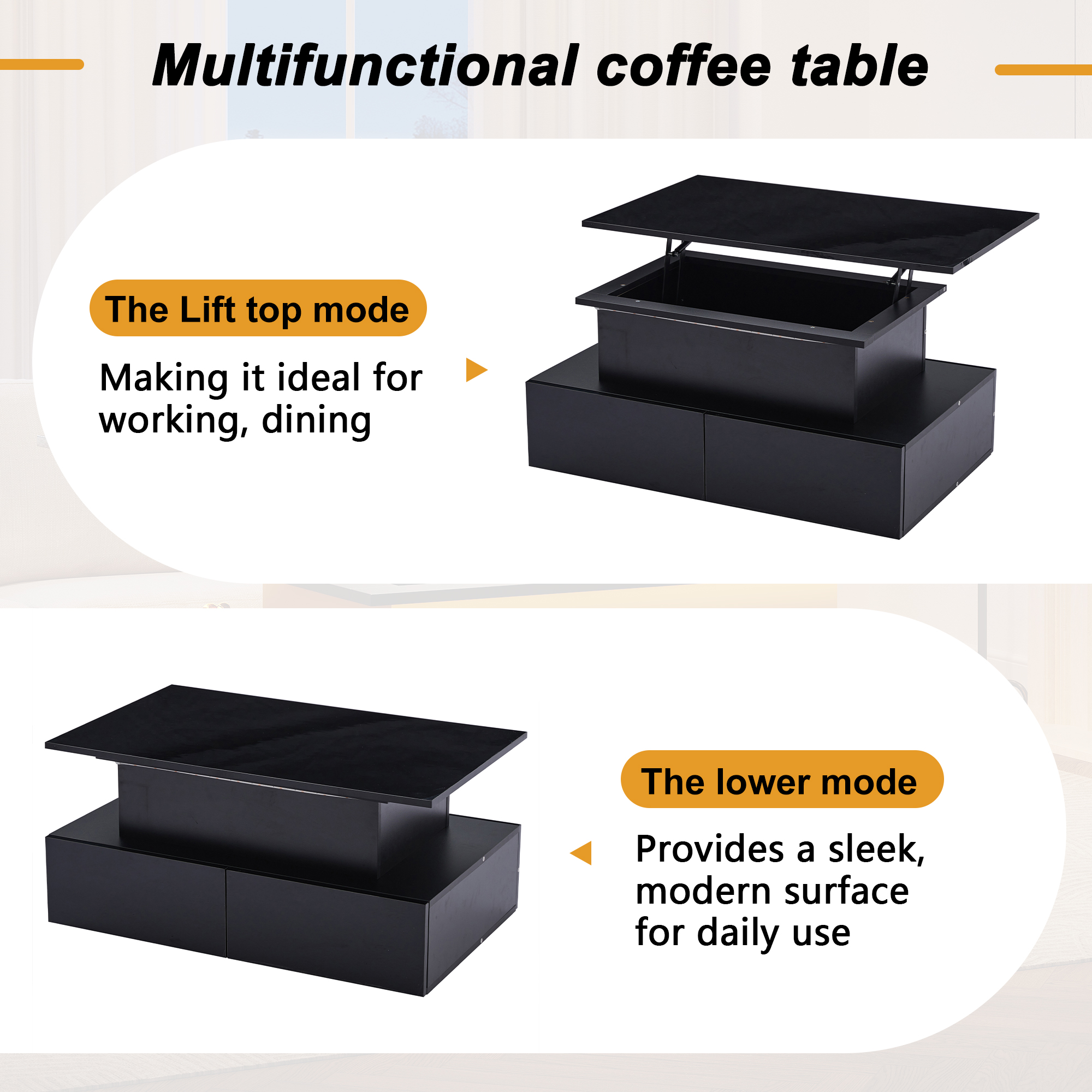 Fonction Lift Top Table Basse