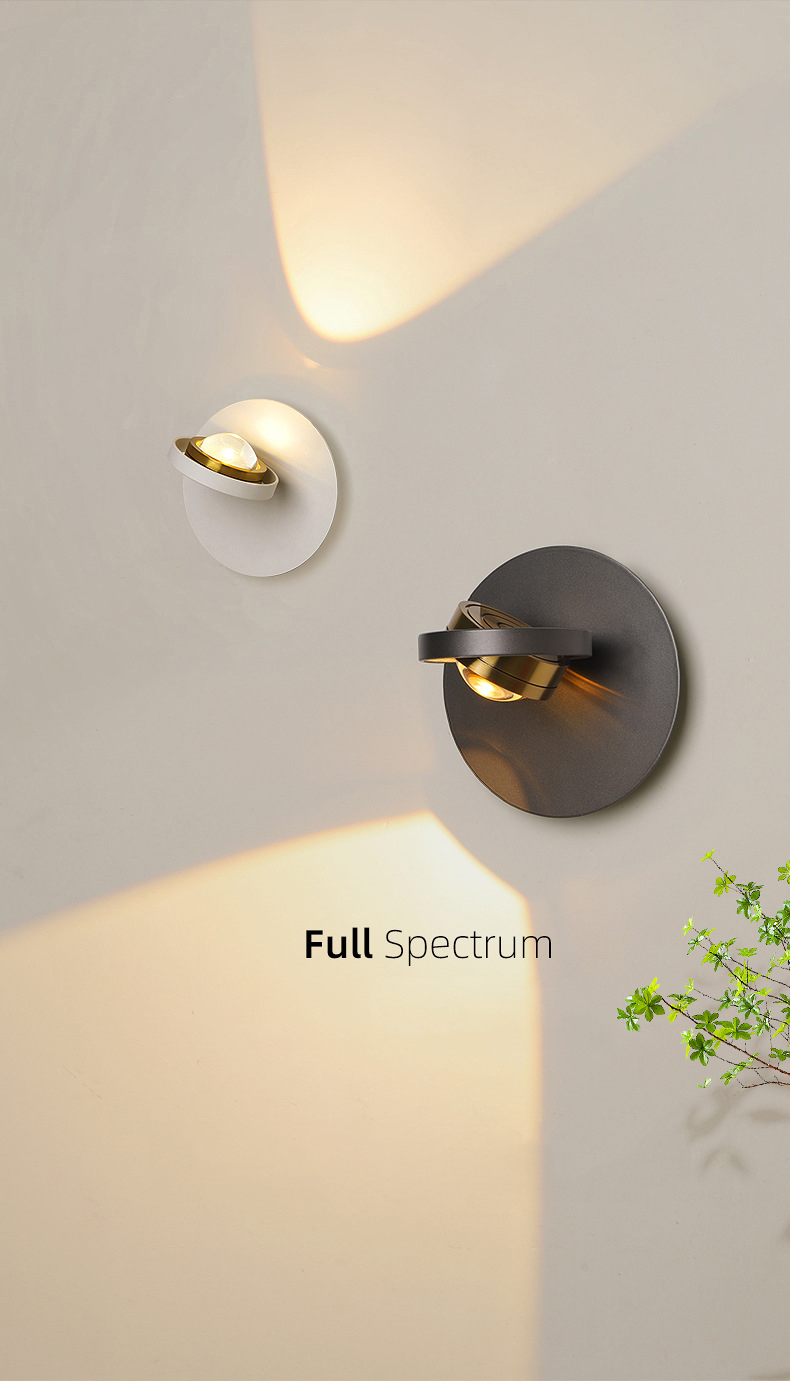 Lampada da parete Cream Wind, lampada da comodino scandinava per camera da letto, corridoio, applique a spettro completo con protezione per gli occhi