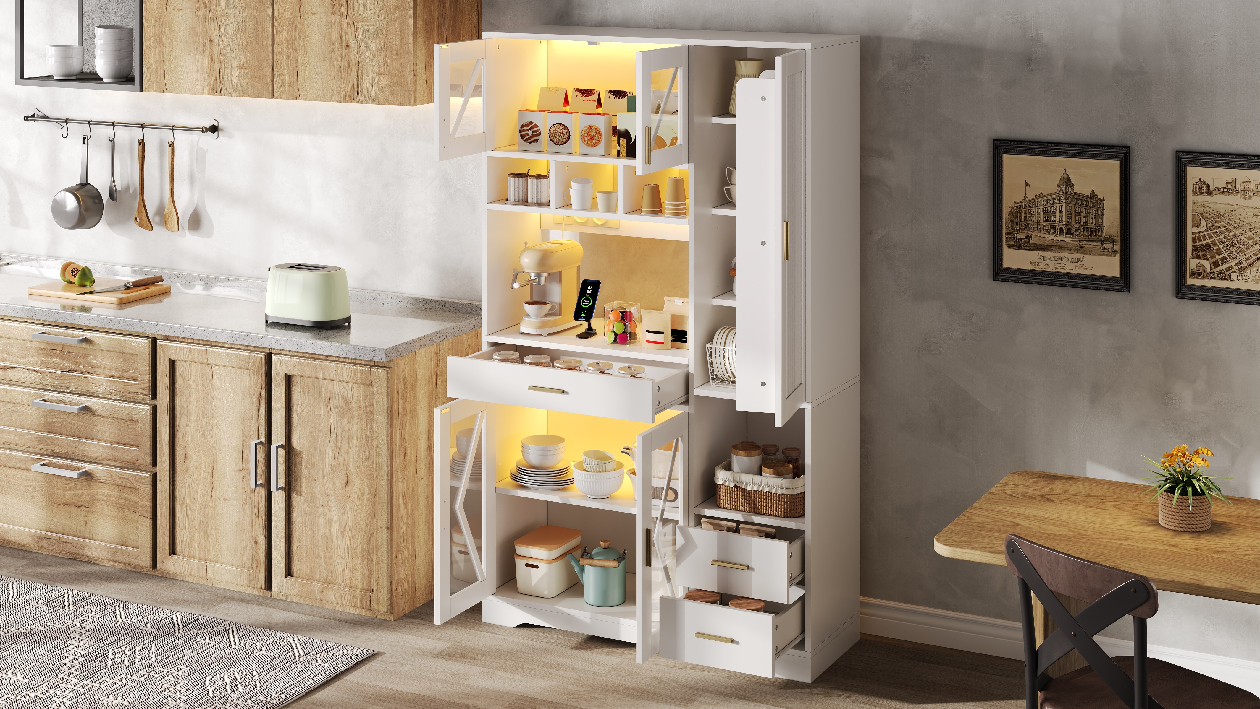 Buffet cuisine avec rangement optimisé