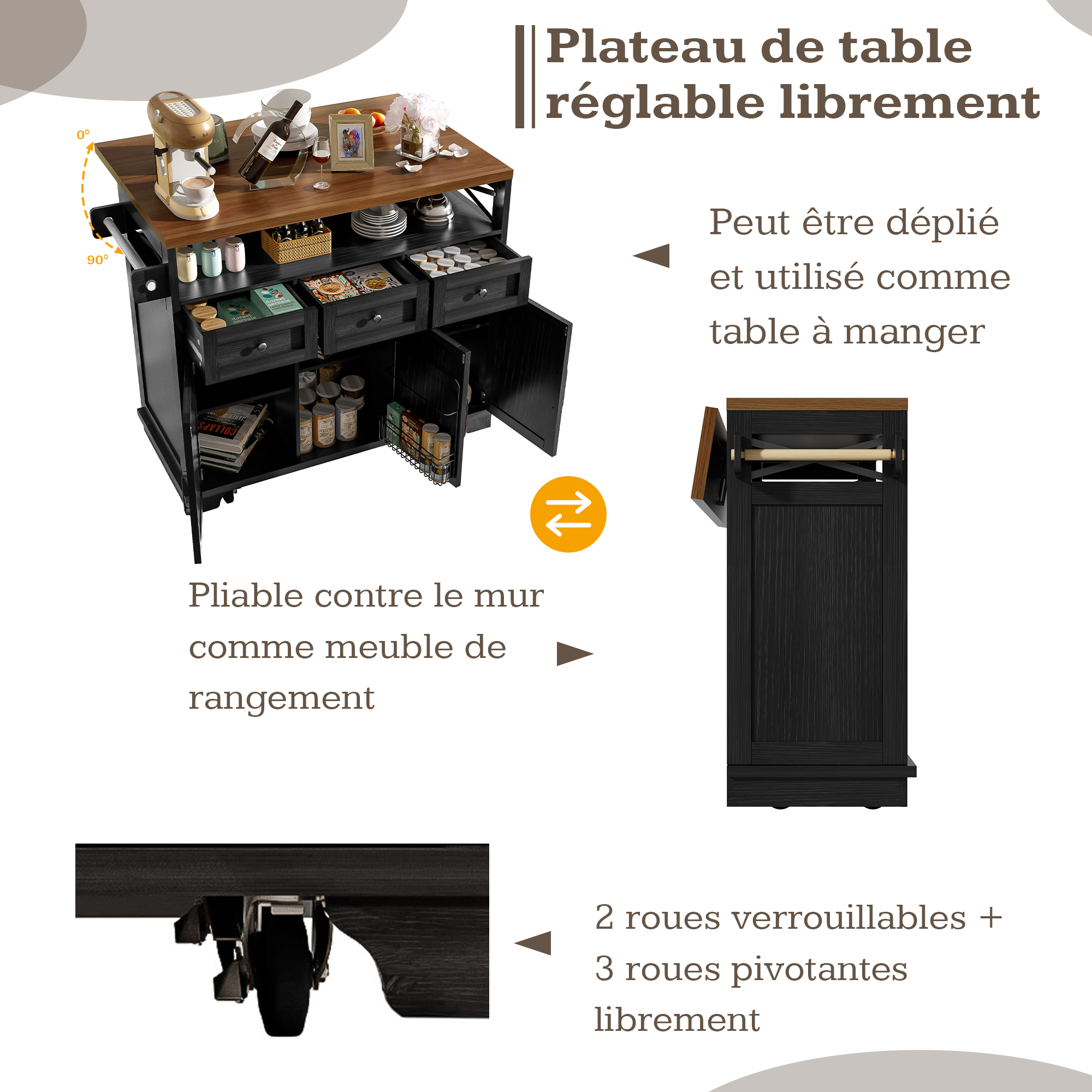 Cloisons amovibles et rangement multifonction