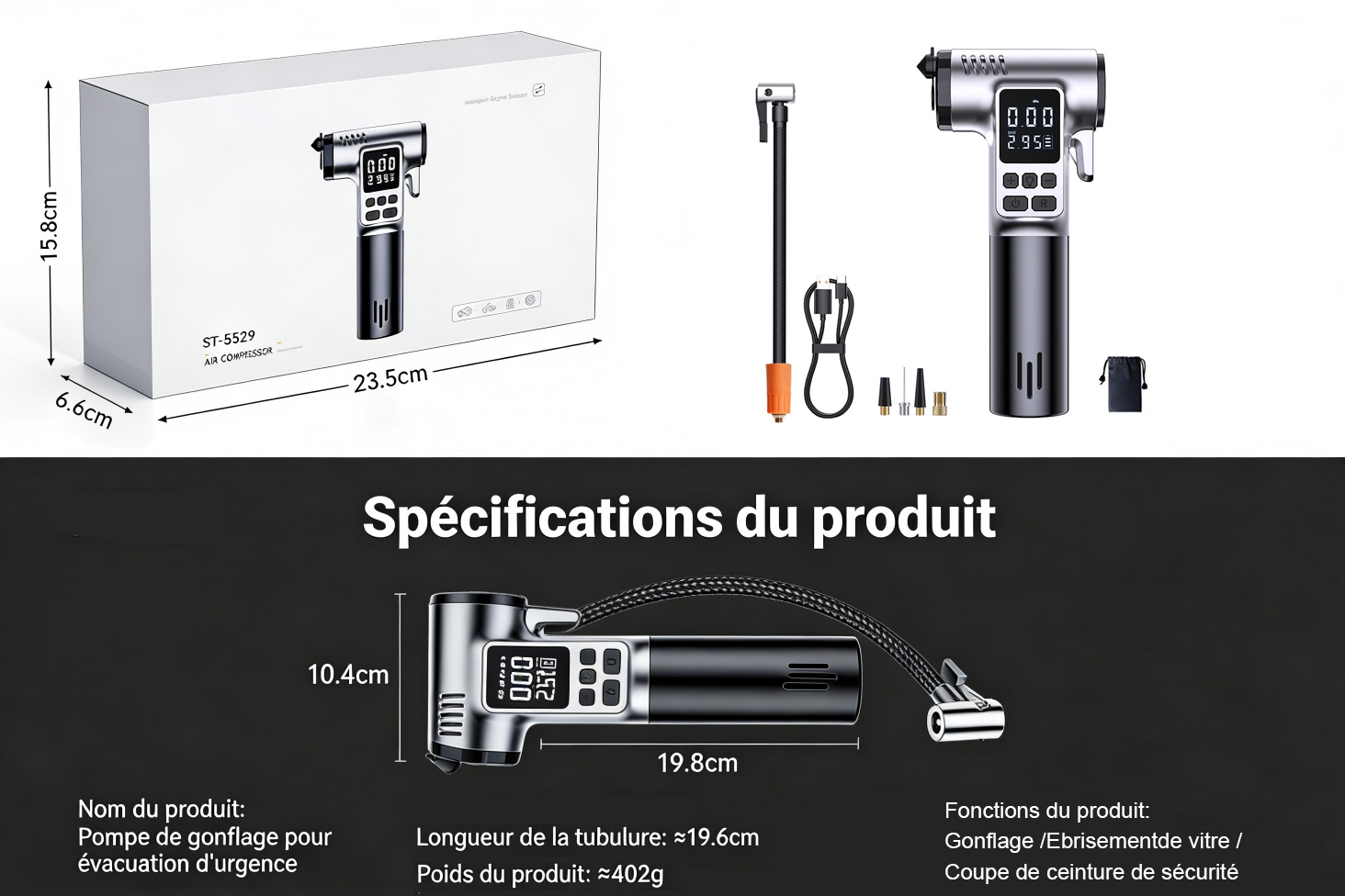 Gonfleur en utilisation sur voiture - Démonstration
