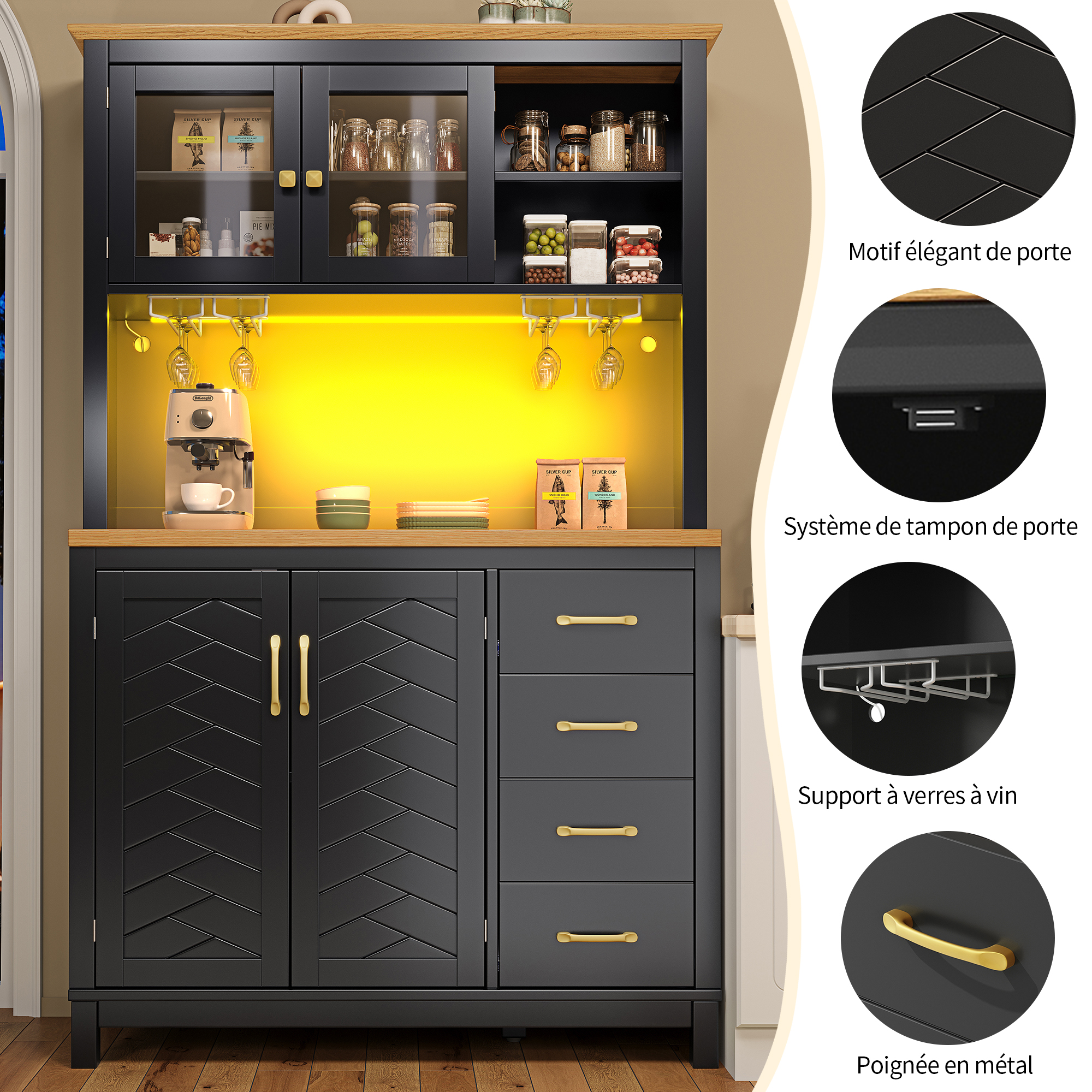 Buffet de cuisine avec grand espace de rangement