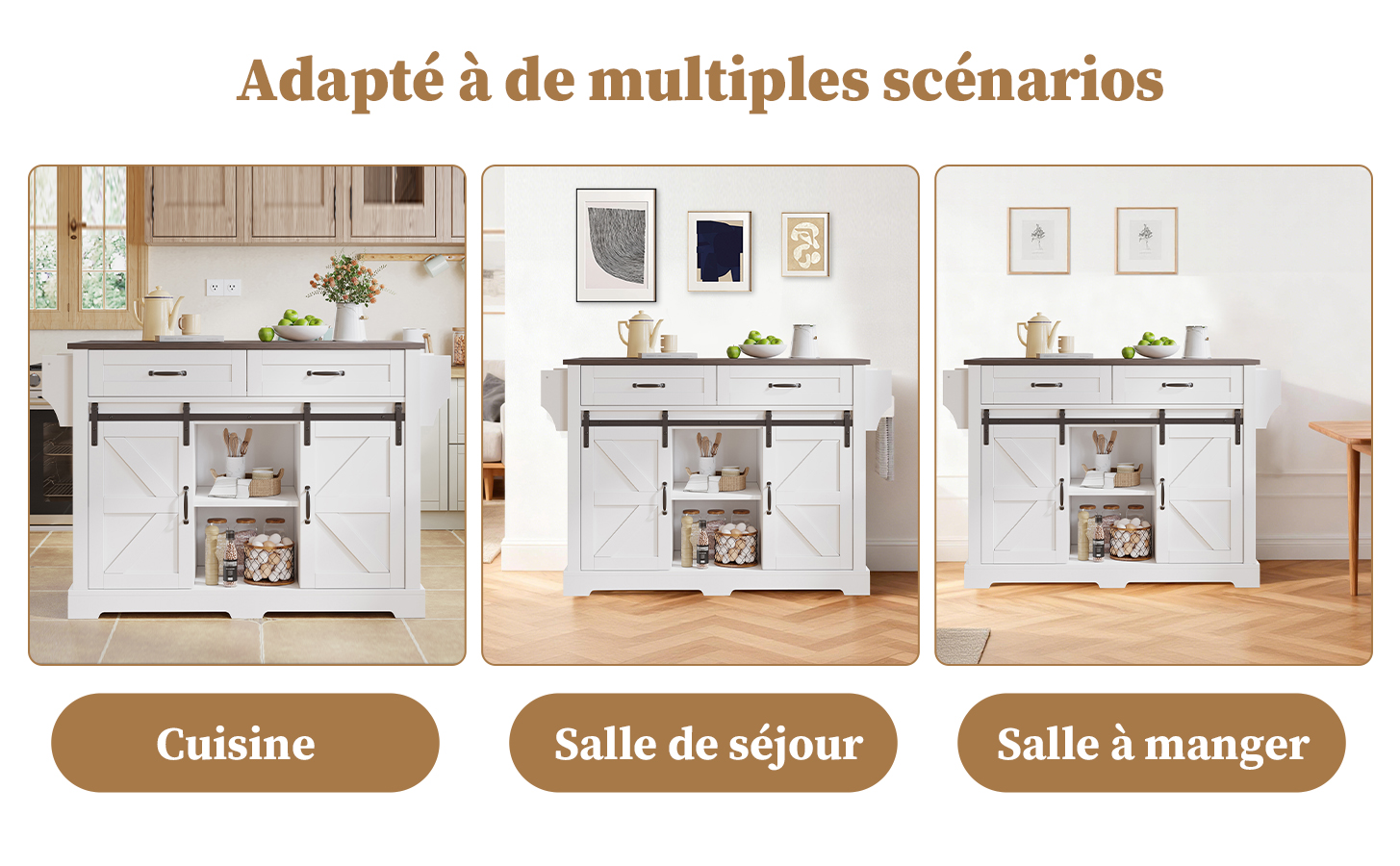 Chariot roues verrouillables design discret protection sol