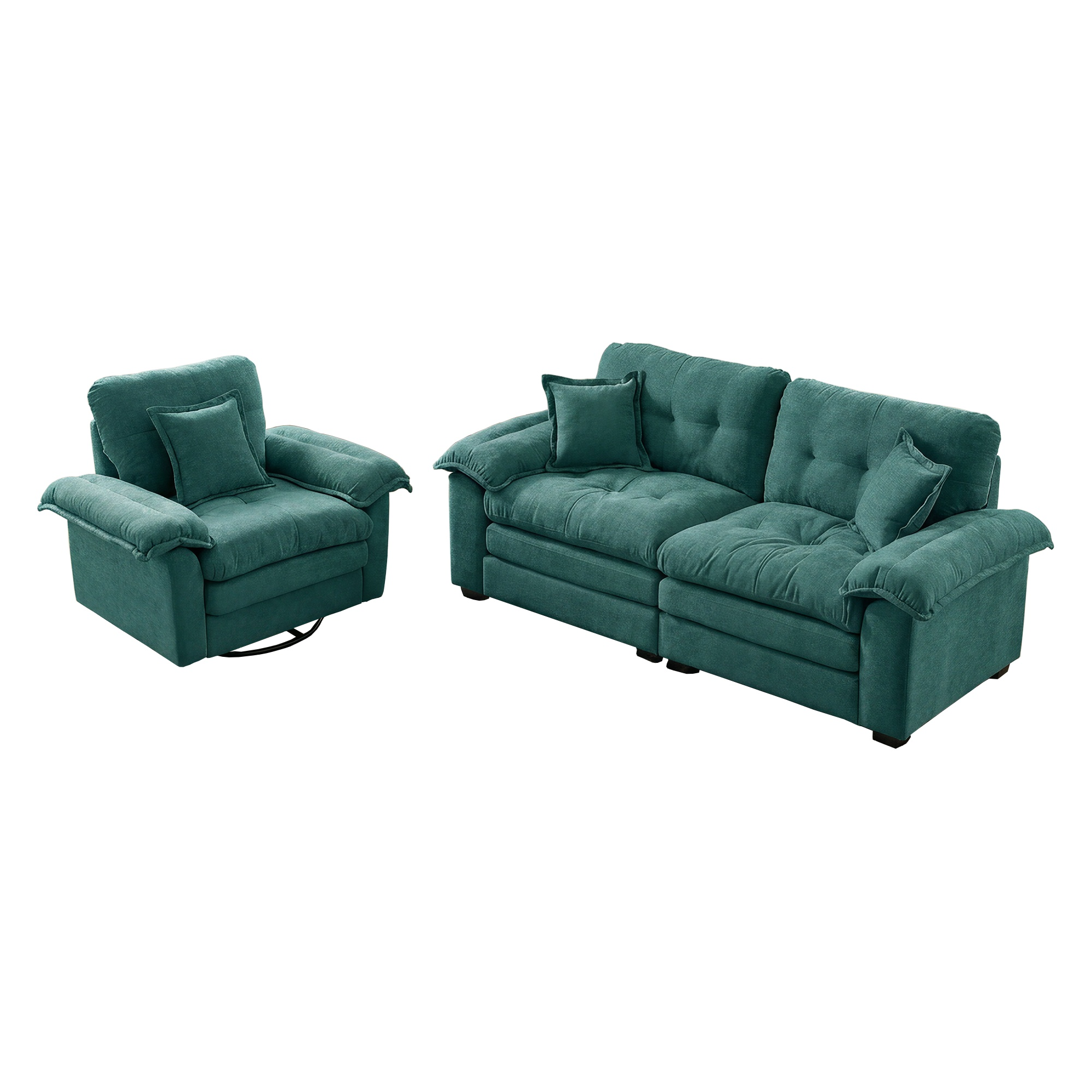 Sofa chenille 84 pouces confort 2-3 personnes Design modern