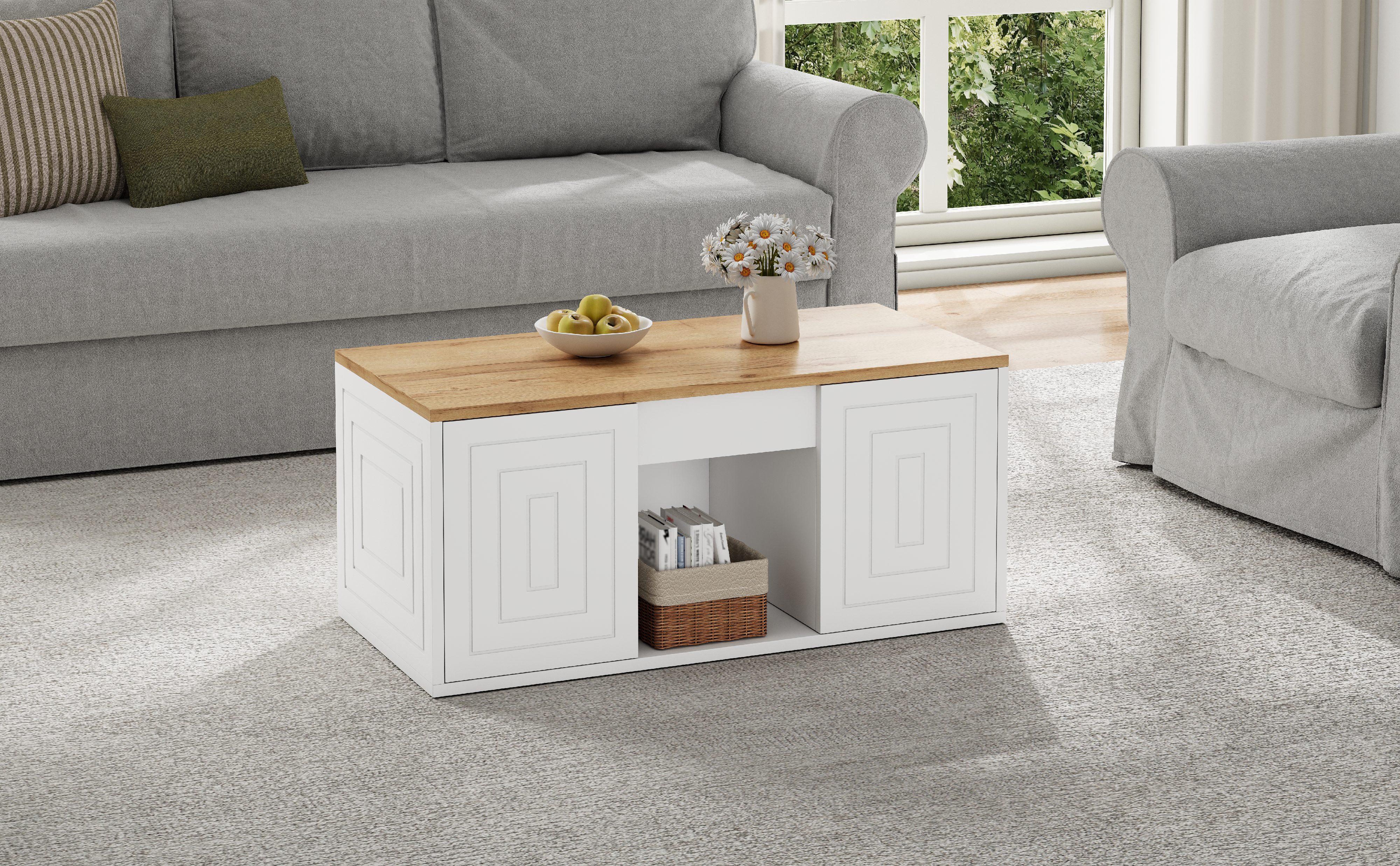 Table basse bicolore vue 2