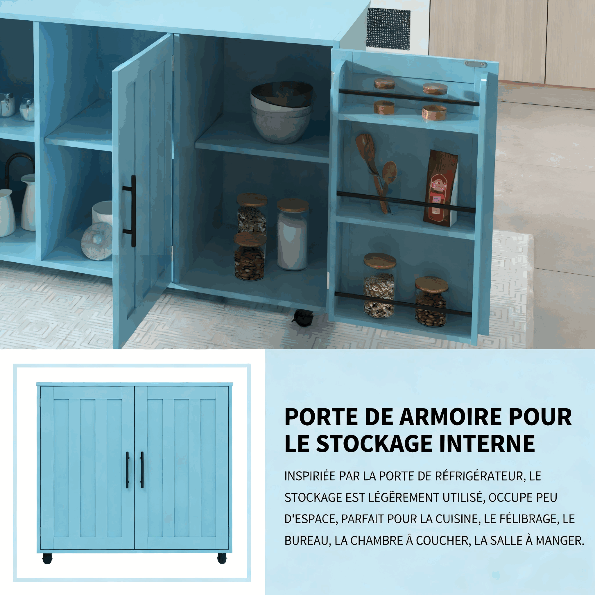 Chariot à dîner plateau pliable 30cm