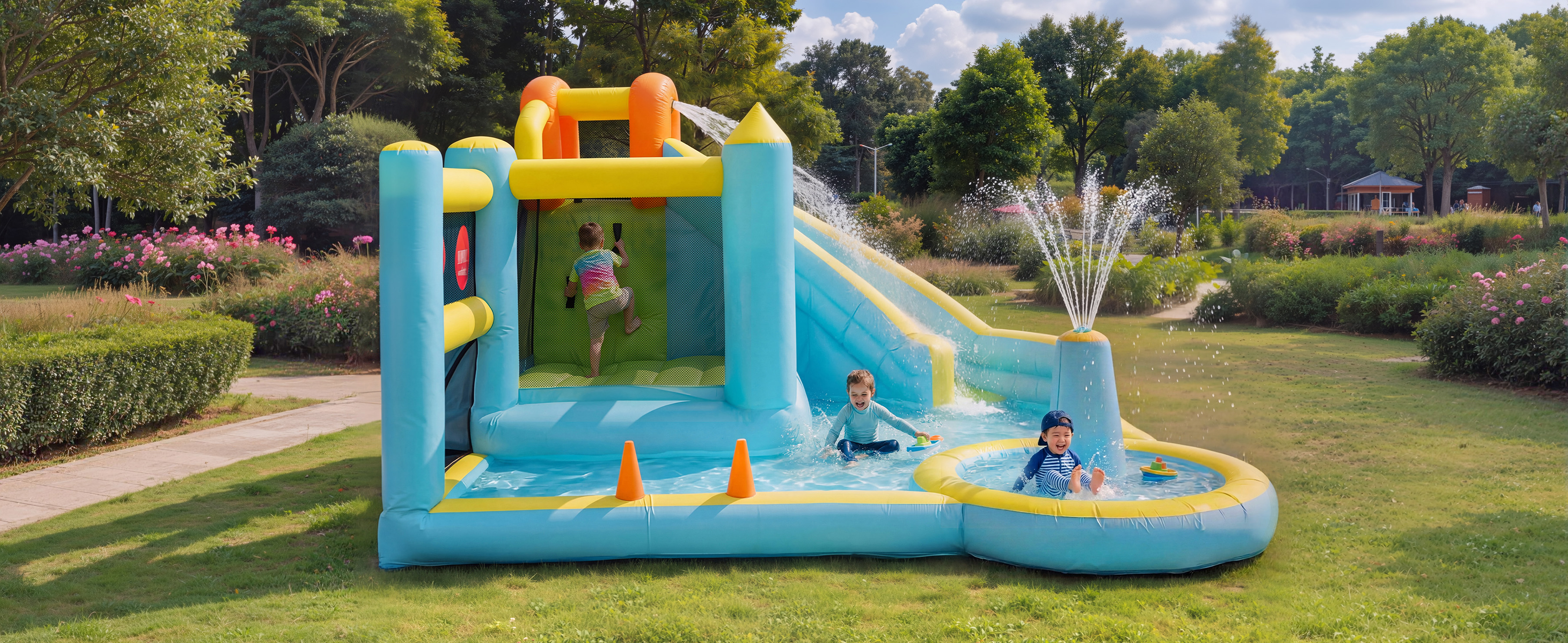 Chateau gonflable aquatique vue 1