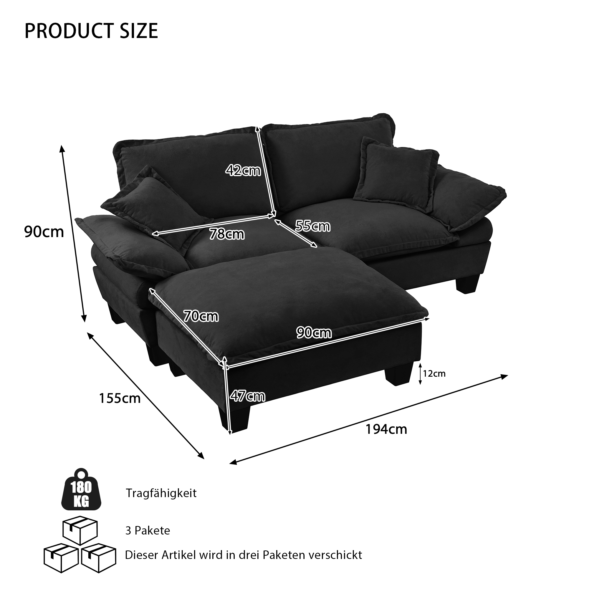 Canapé modulable pour appartement compact