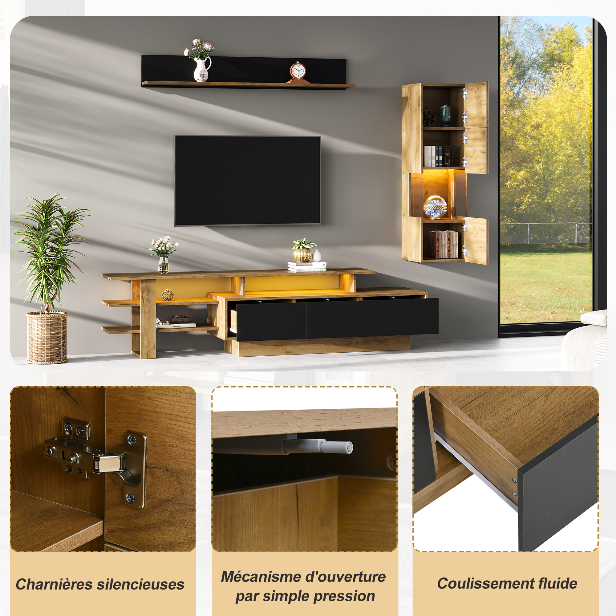 Vitrine avec éclairage LED