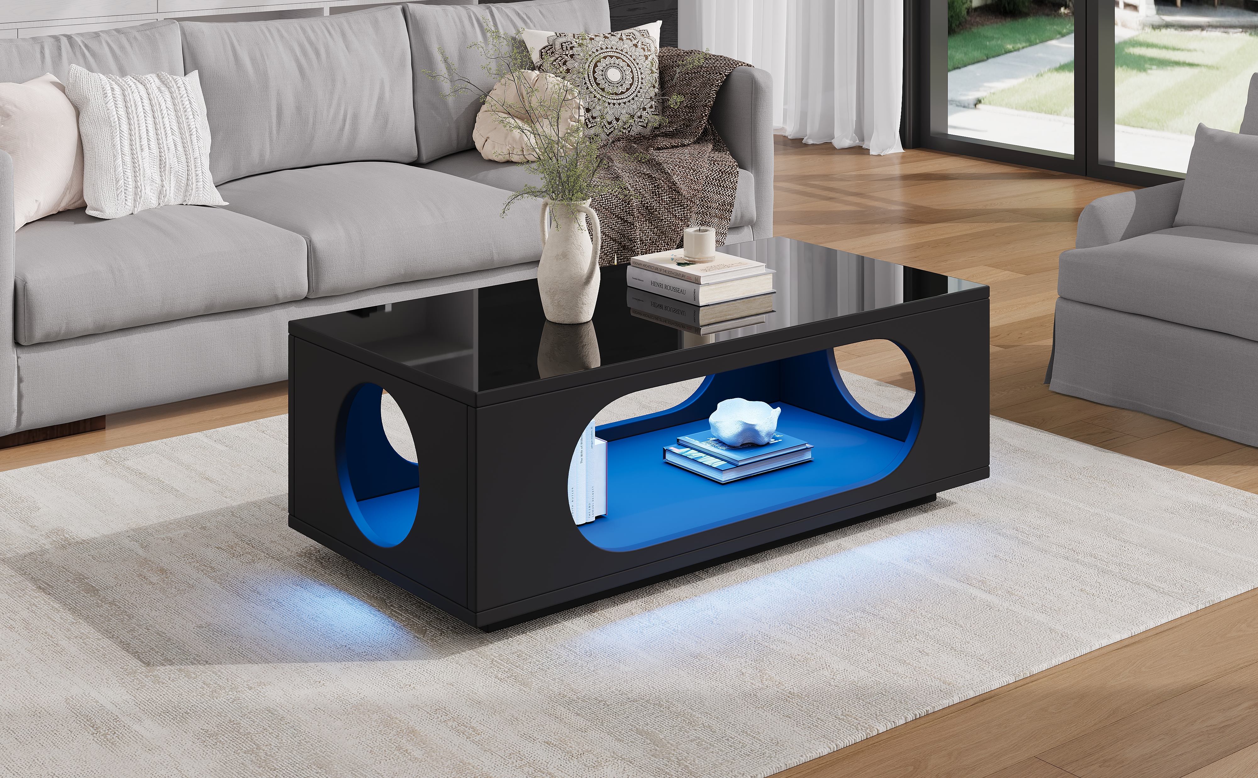 Table basse LED blanche vue 2