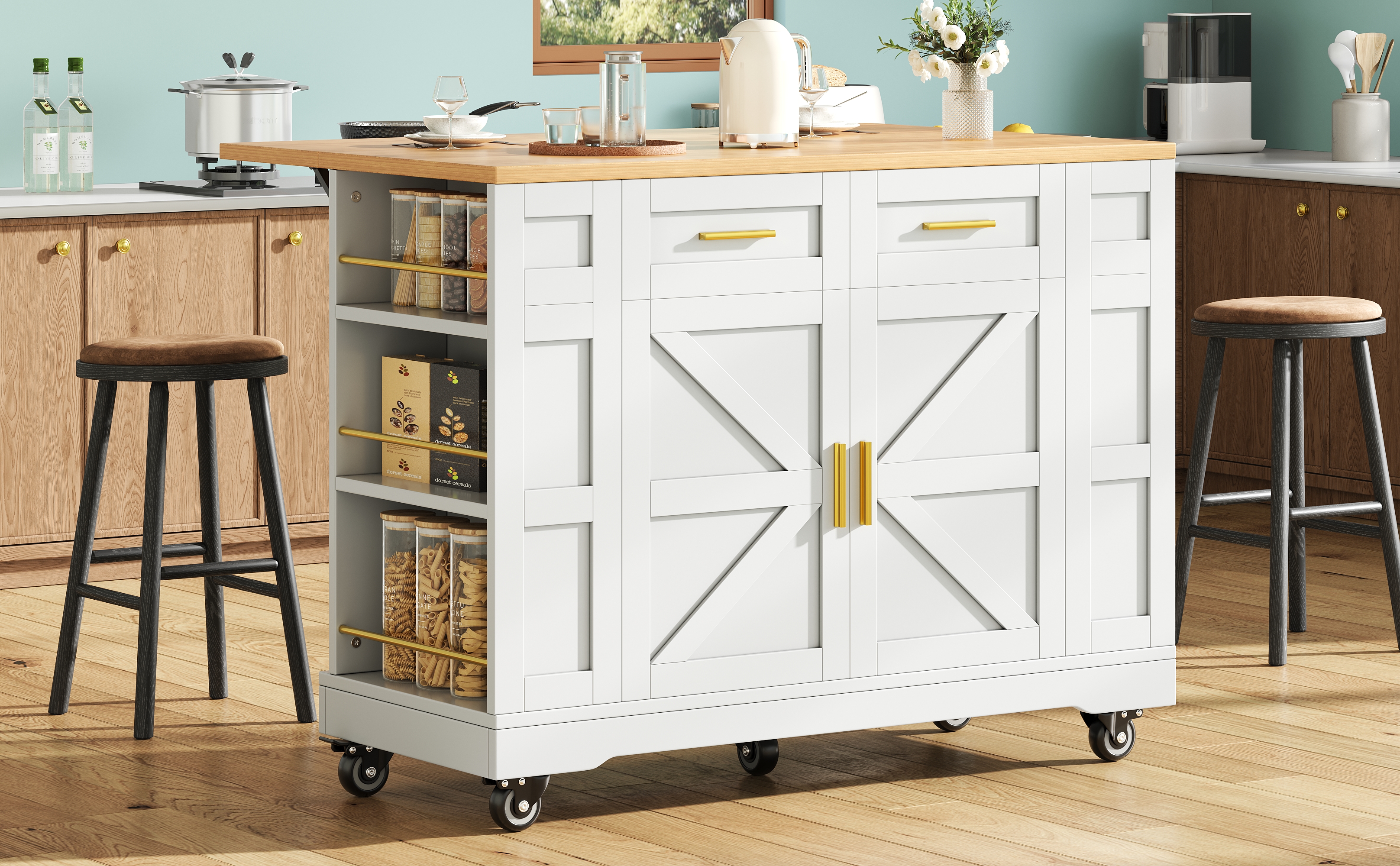 Îlot de cuisine design scandinave motif élégant