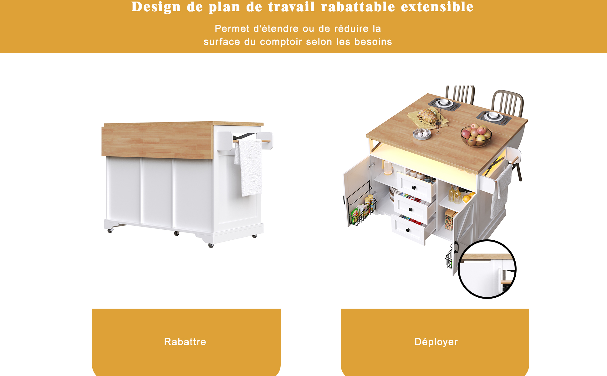 Chariot de cuisine roues silencieuses