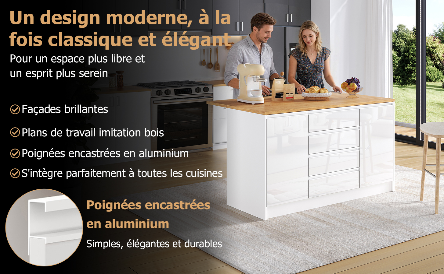 Îlot cuisine extensible 4