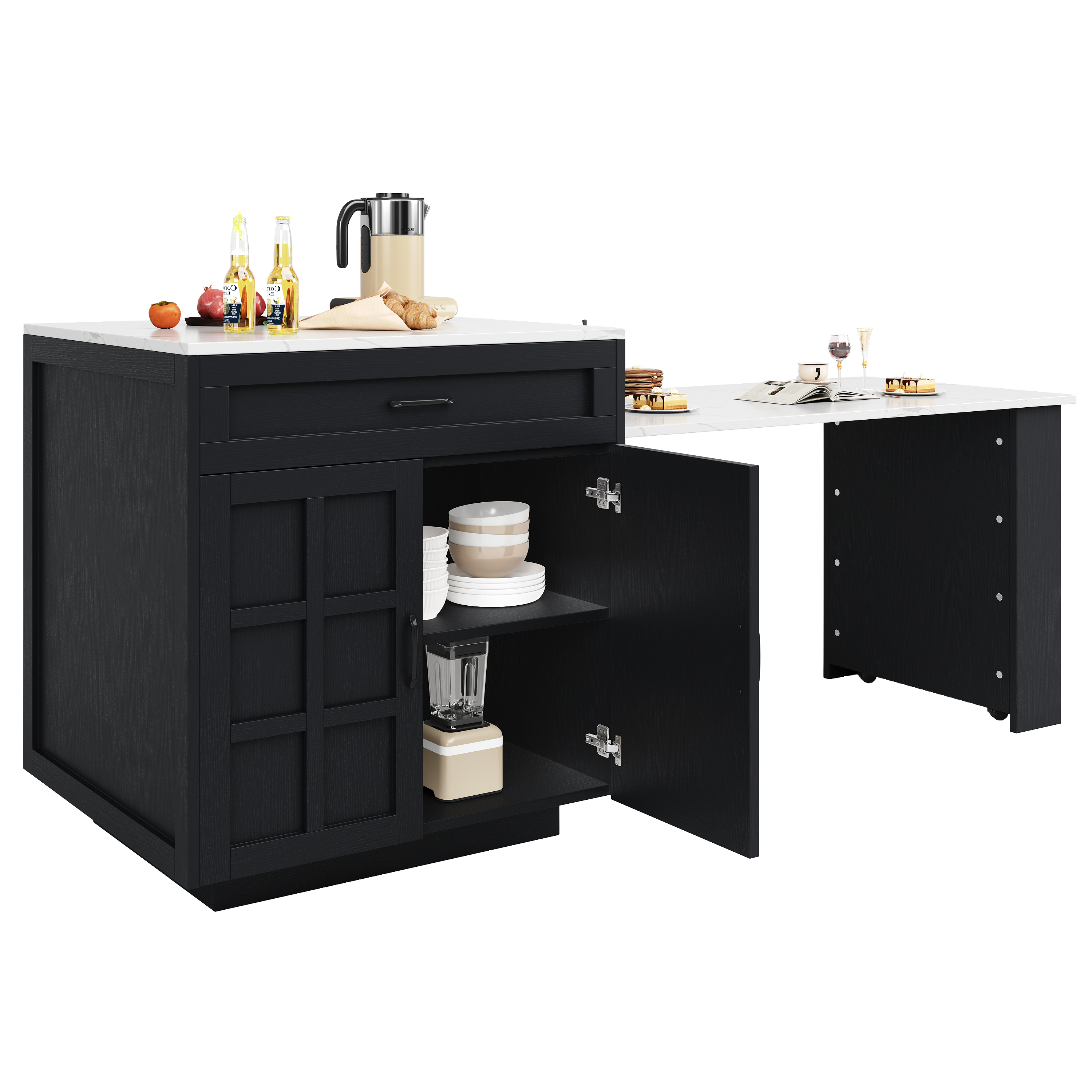 Table de bar multifonctionnelle design marbré