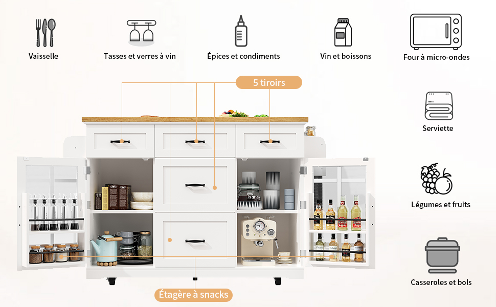 Îlot de cuisine avec rangement - vue 2