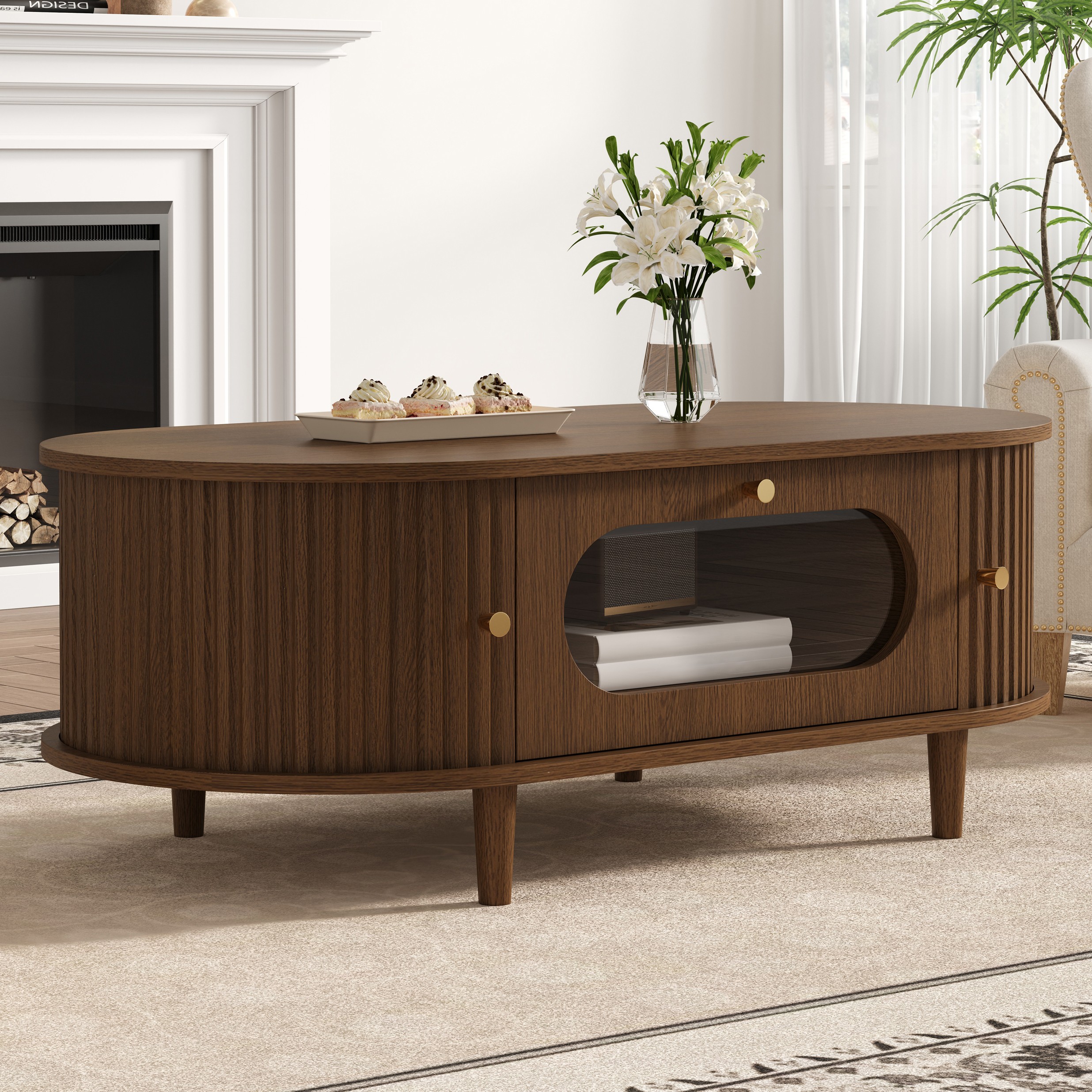 Table basse noyer vue 3