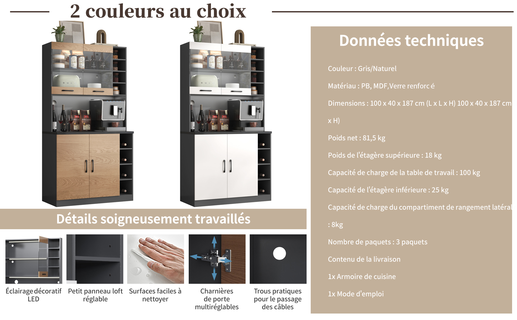 Armoire cuisine stabilité anti-chute