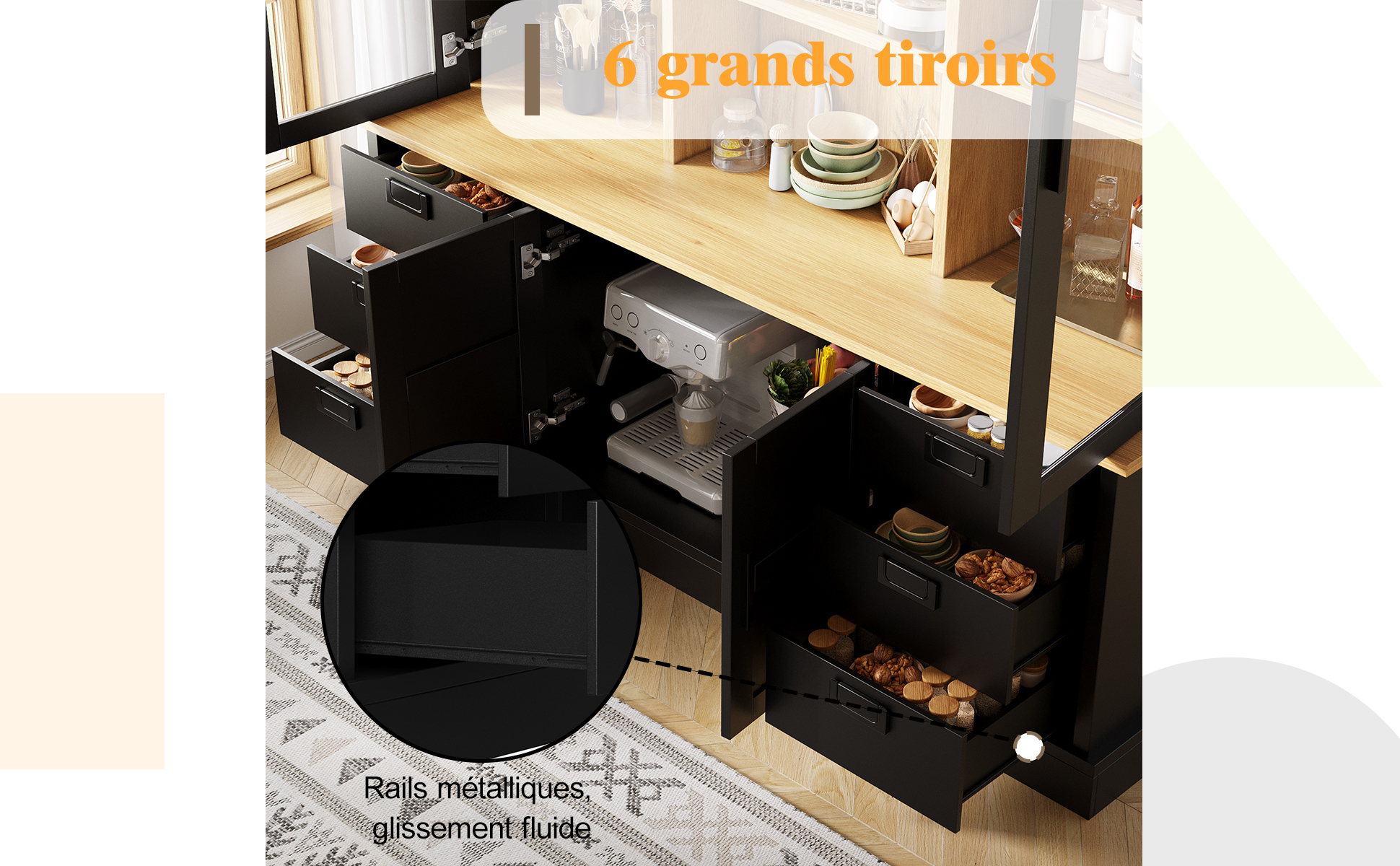 Armoire cuisine espace de rangement organisé