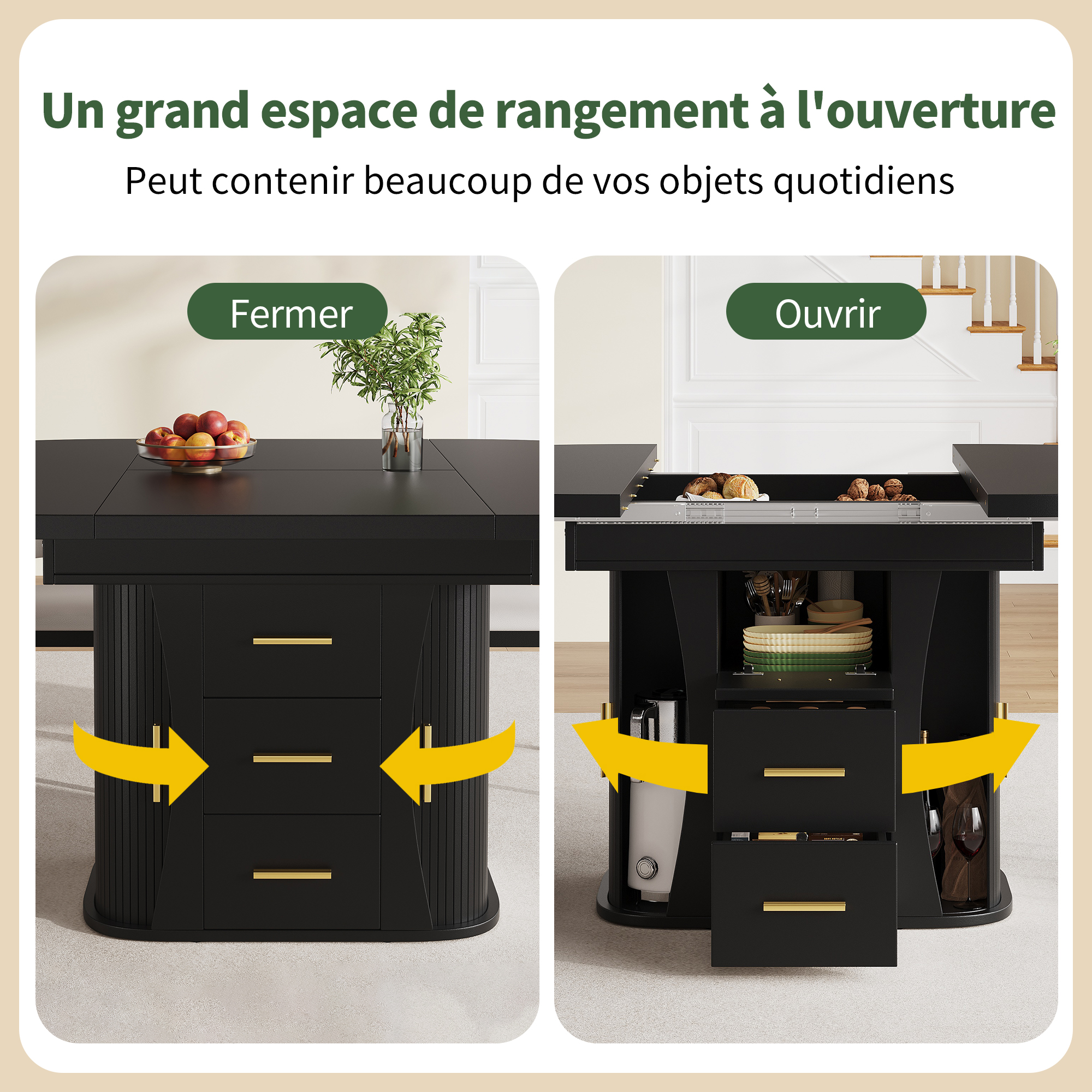 Espace de rangement spacieux et organisé