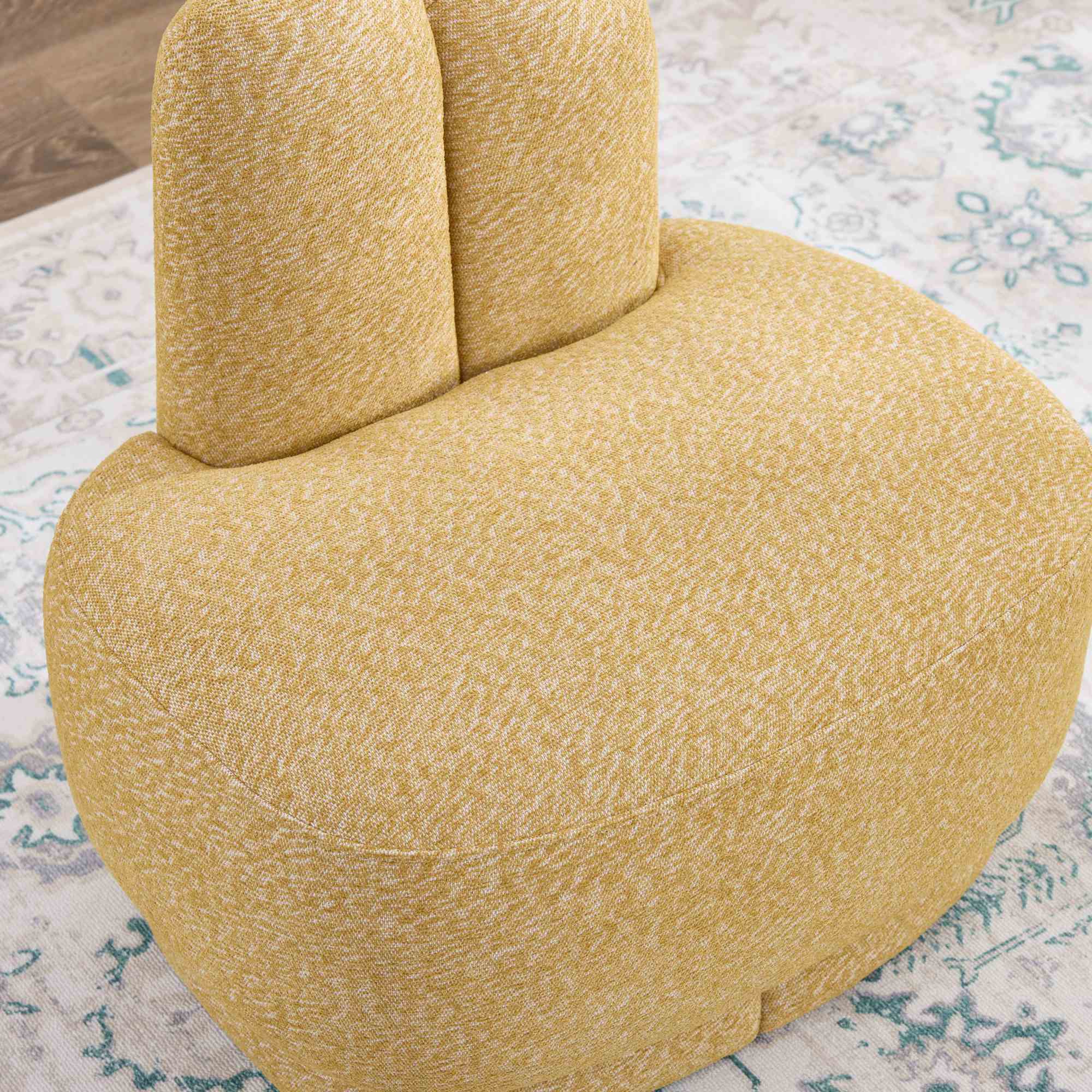 Forme ovale pouf Bunny-Ear Jaune pâle