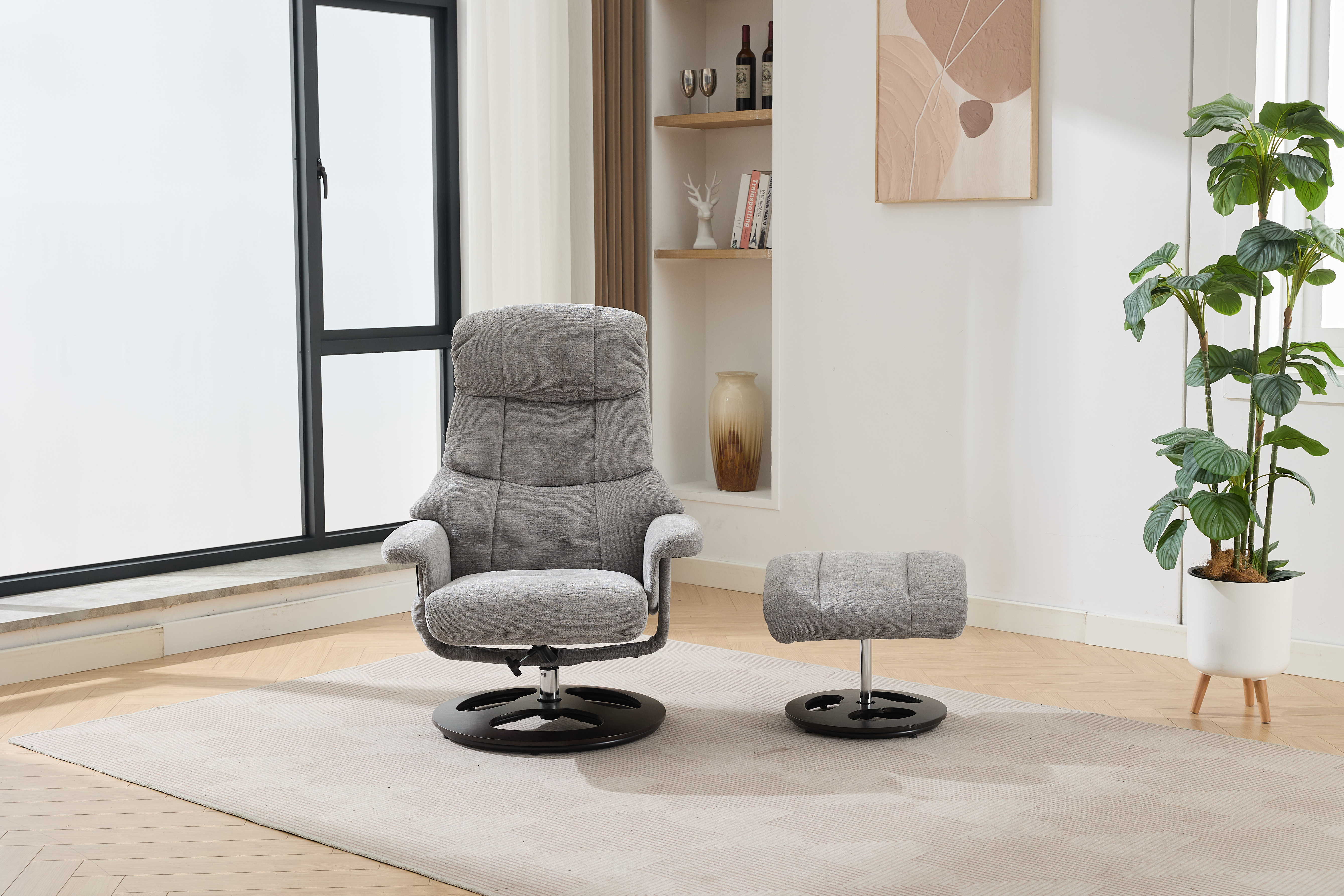 Fauteuil luxe base bois massif PU durable design élégant