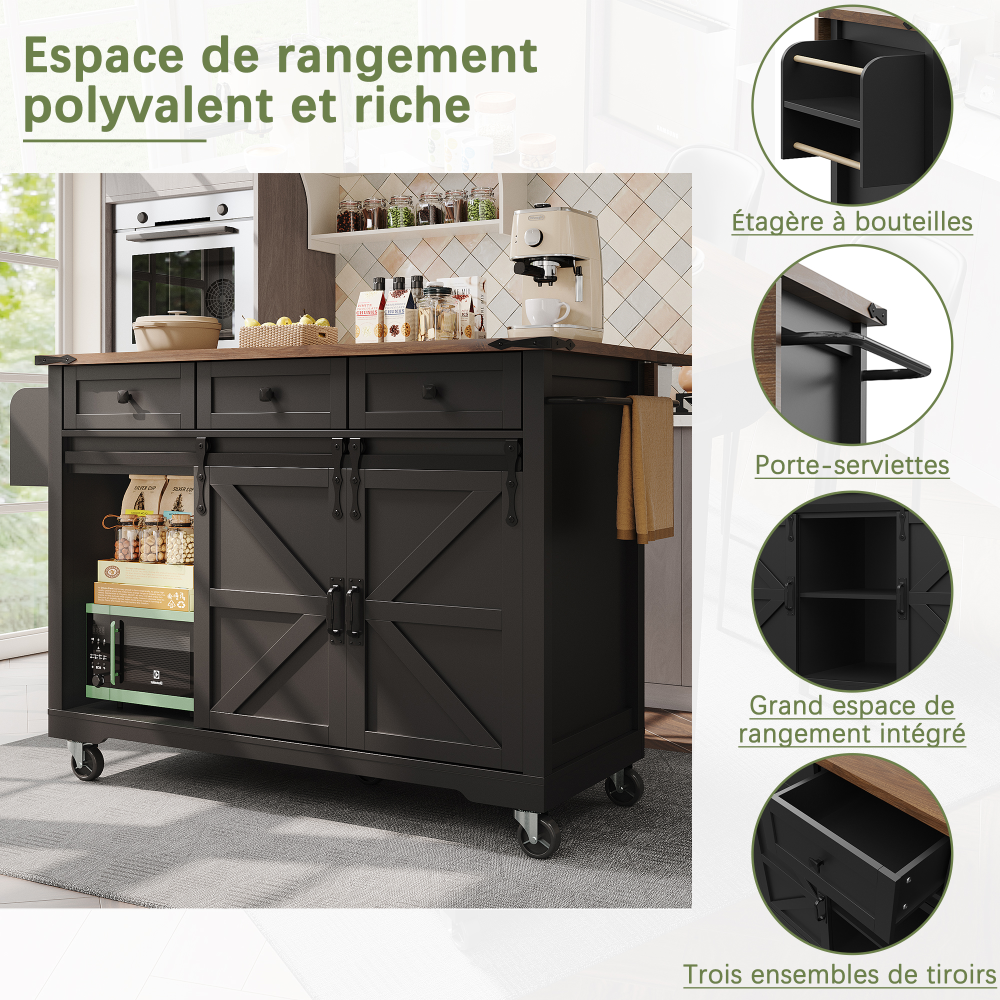 Plateau rabattable plié