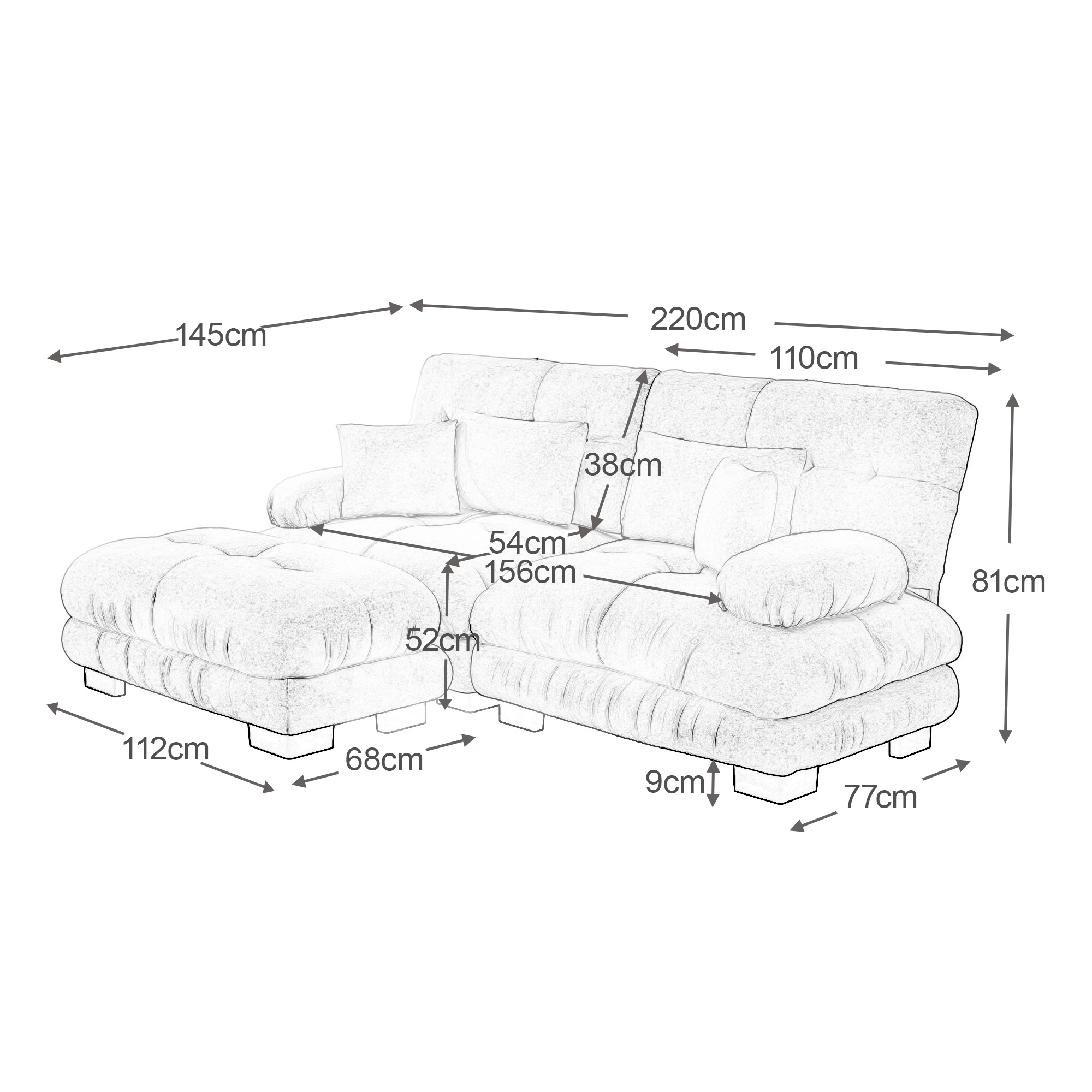 Ottomans assortis canapé rose