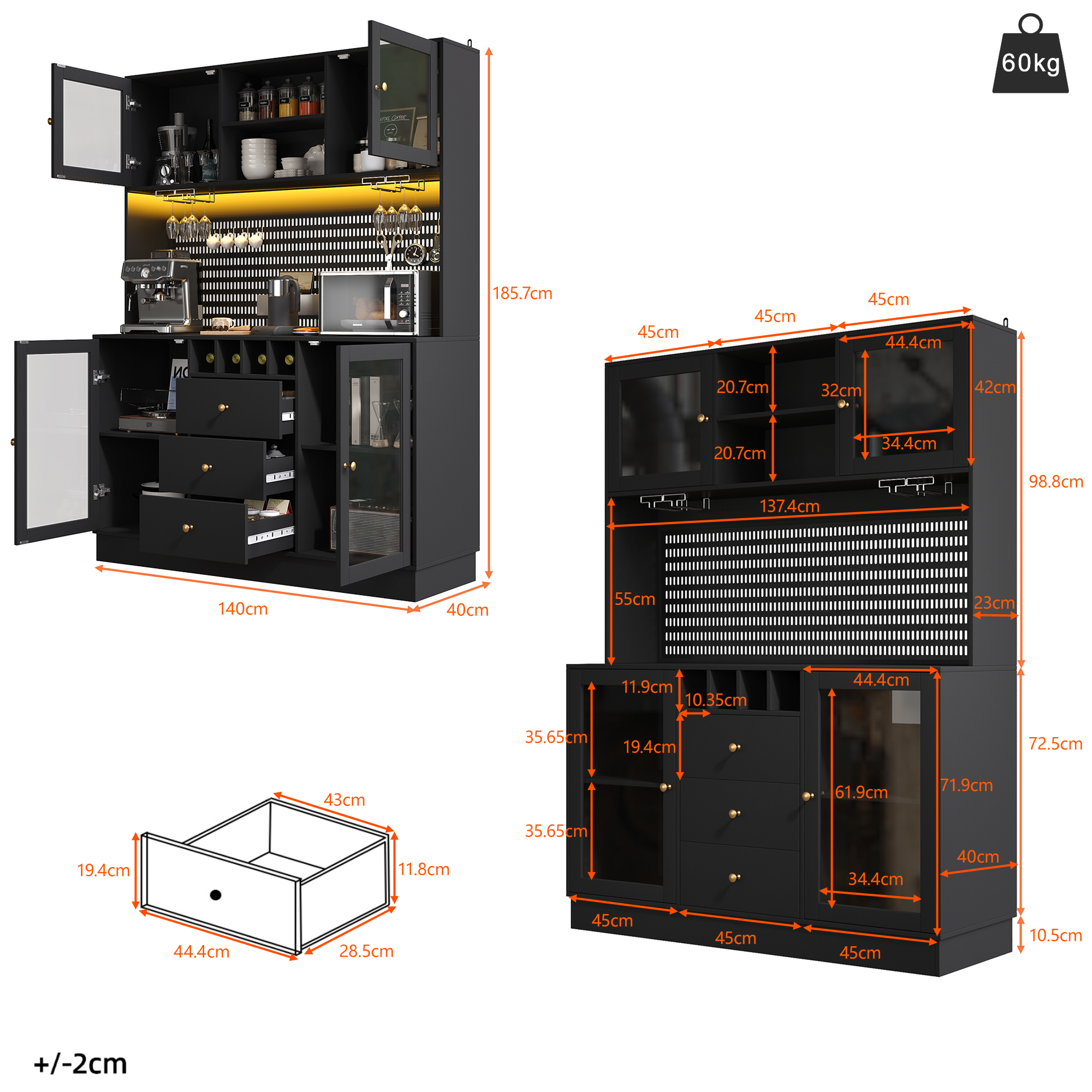 Armoire anti-basculement avec rangement optimisé