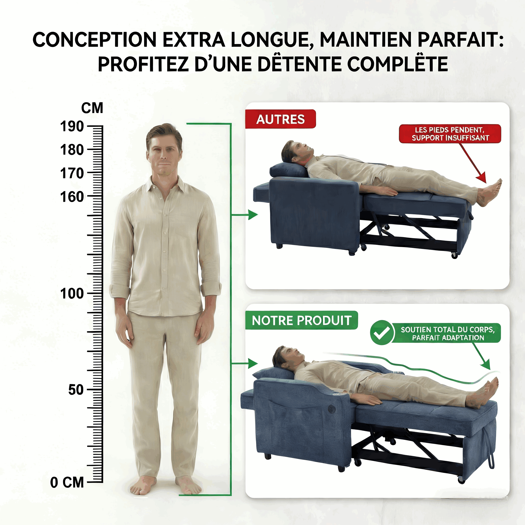 Confort des Rembourrage Sofa-Bett Grün