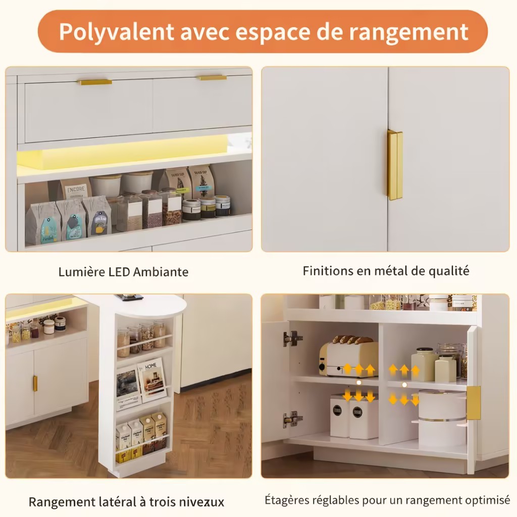 Table de bar avec espace de rangement