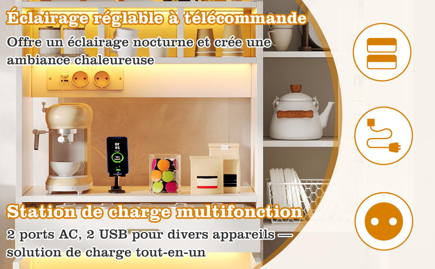 Buffet robuste avec protection anti-chute