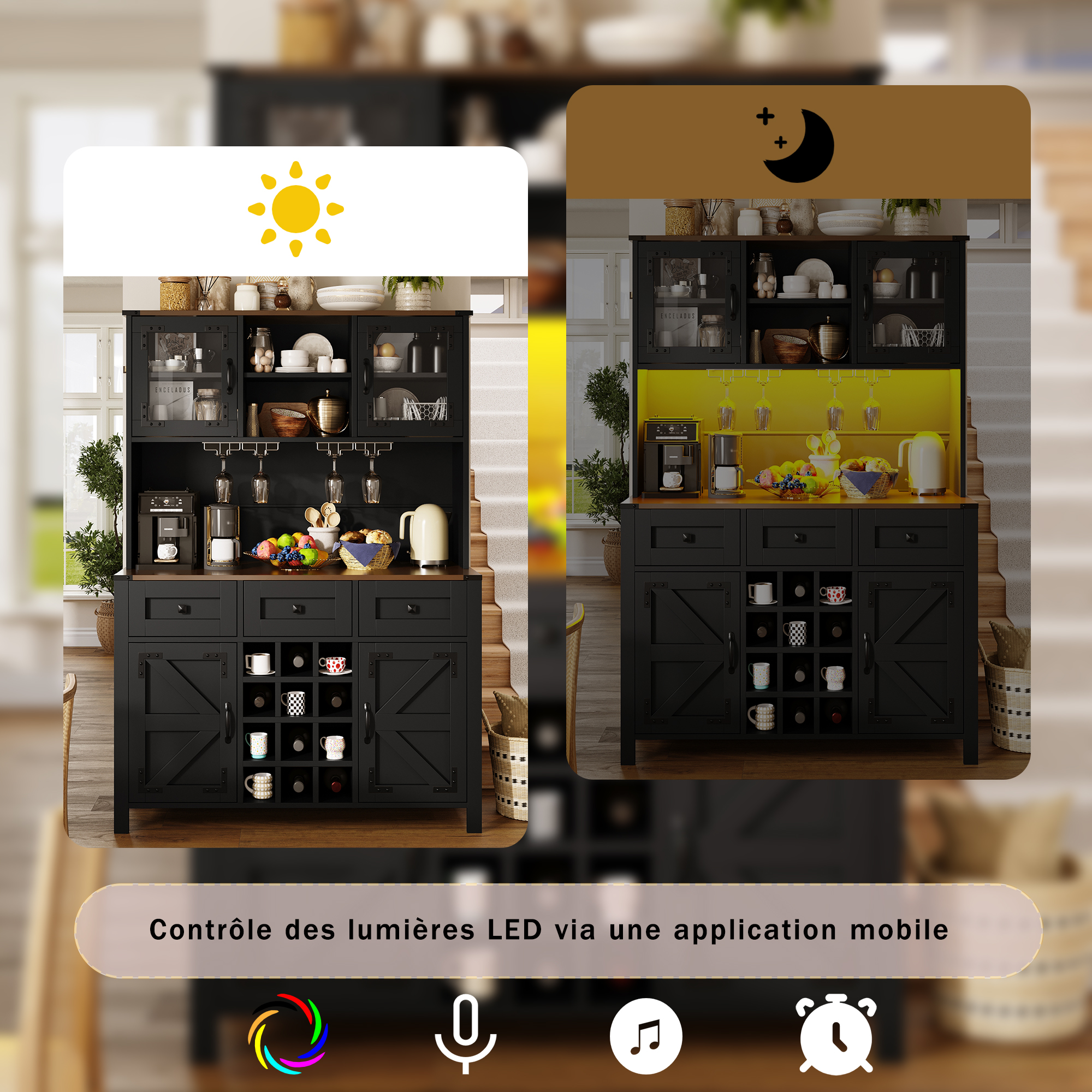 Rangement et support à verres