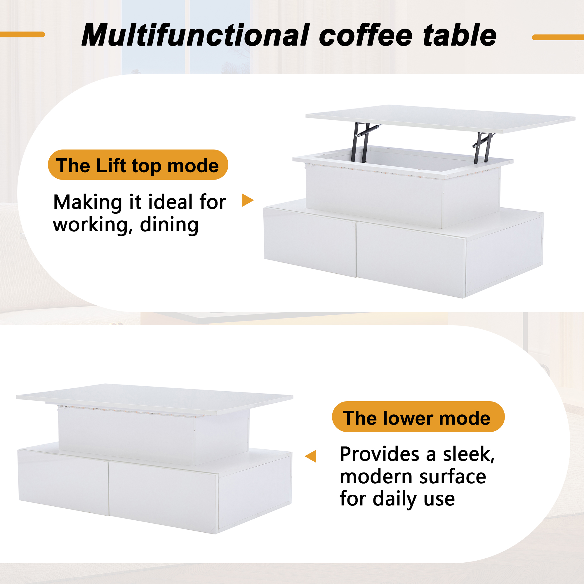 Fonction Lift Top Table Basse