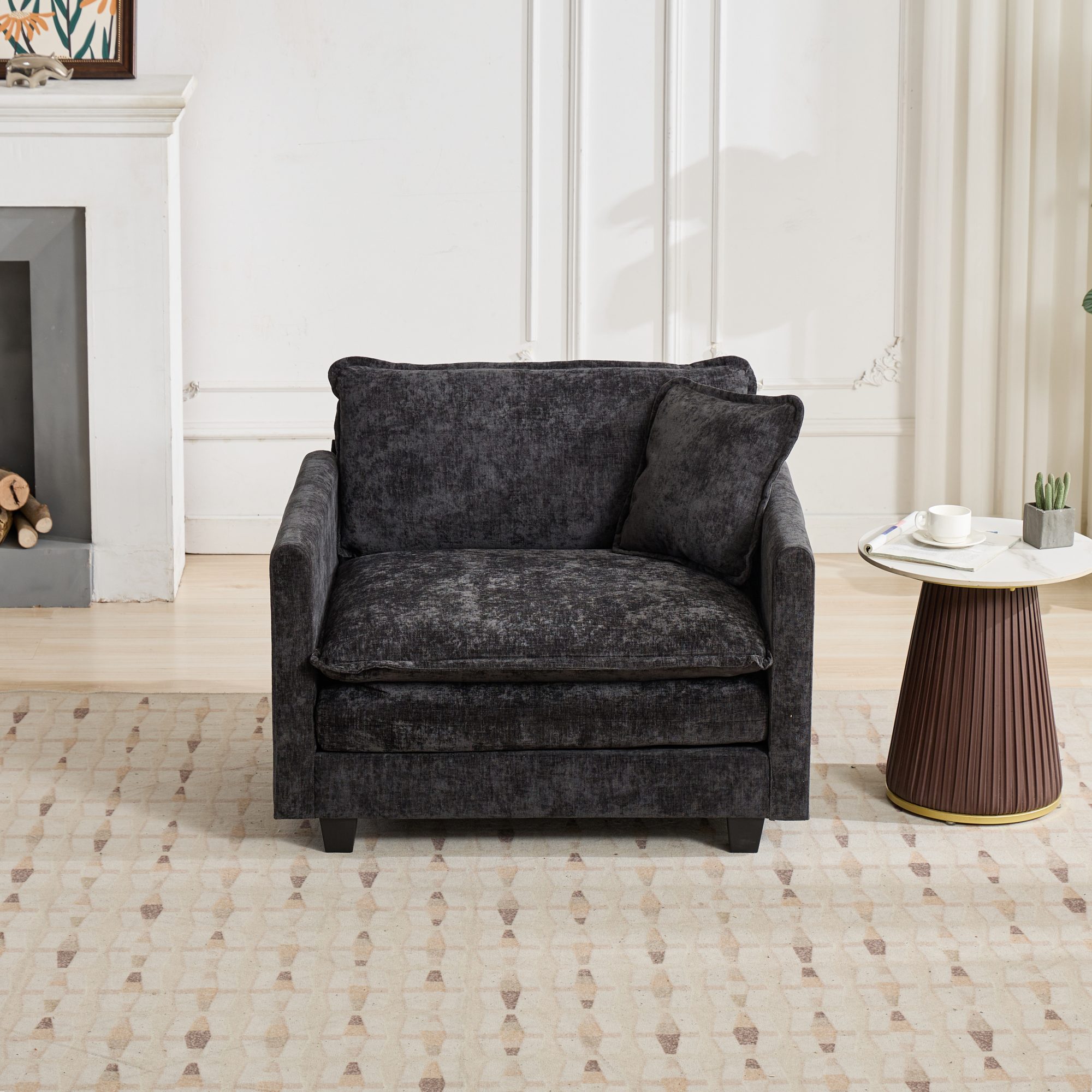 Sofa monoplace chenille confort nuageux Design ergonomique