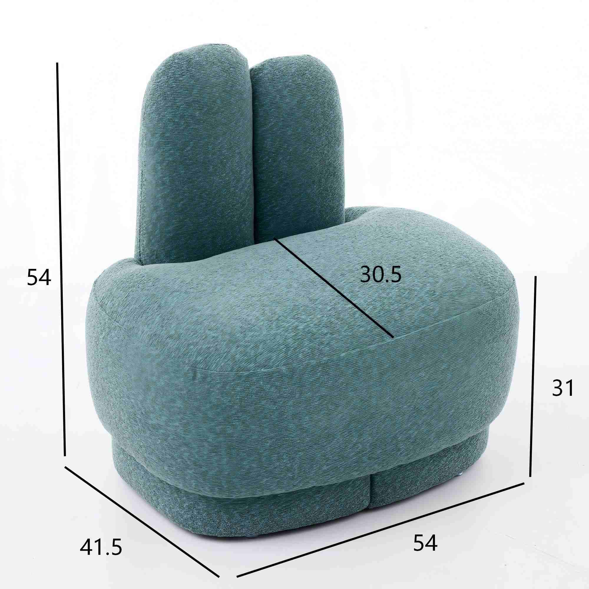 Forme ovale pouf Bunny-Ear Vert sauge