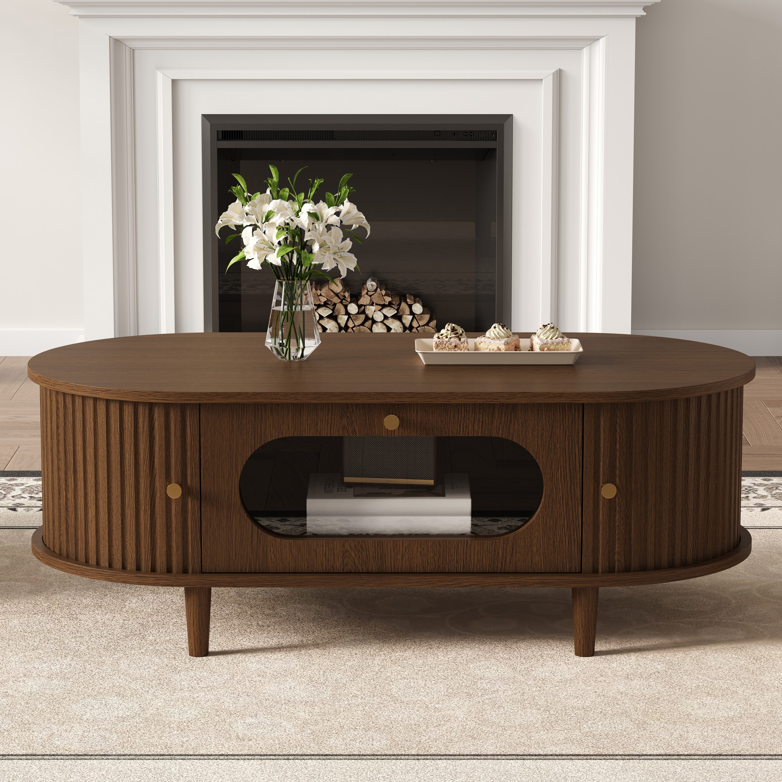 Table basse noyer vue 2