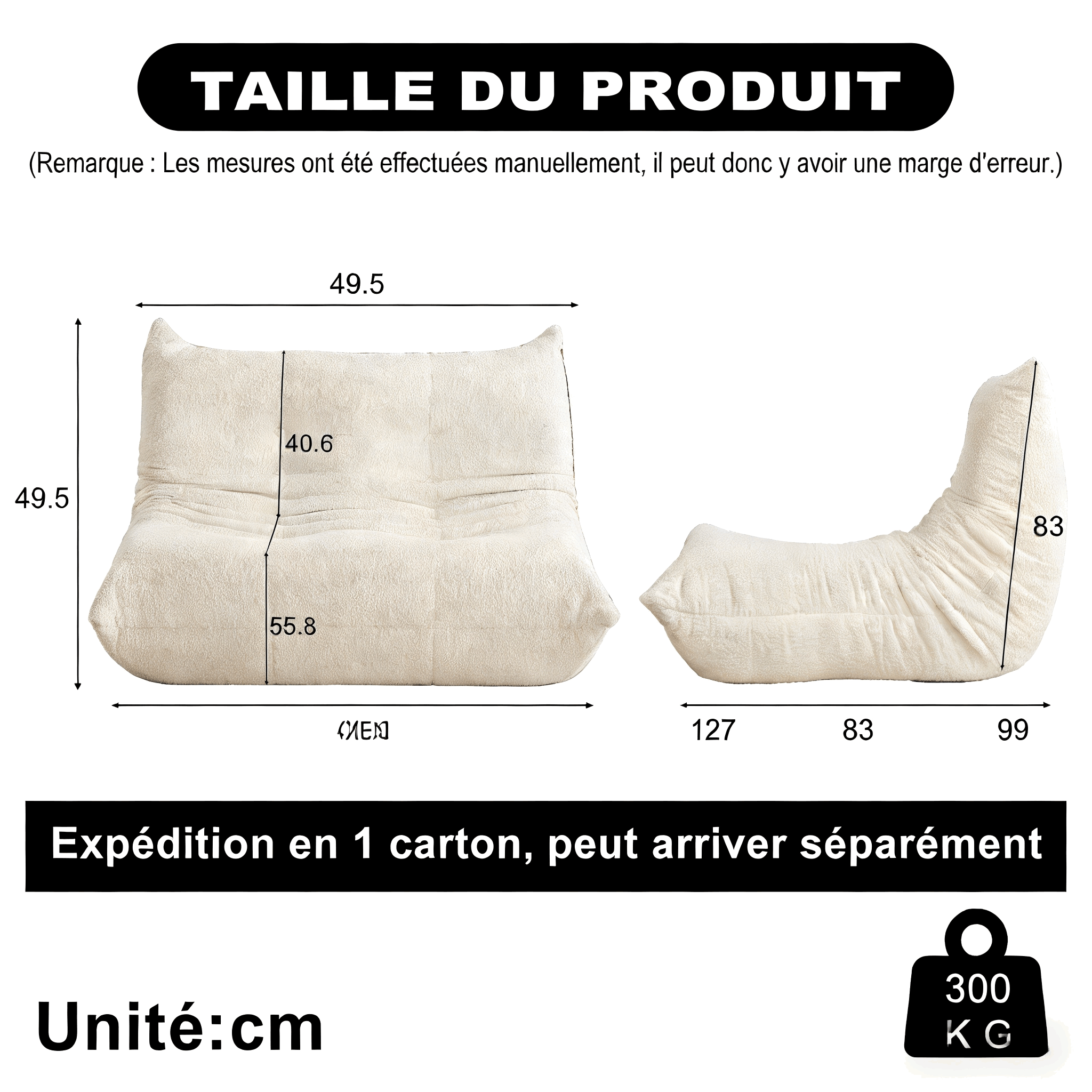 Détail du tissu chenille premium anti-dérapant