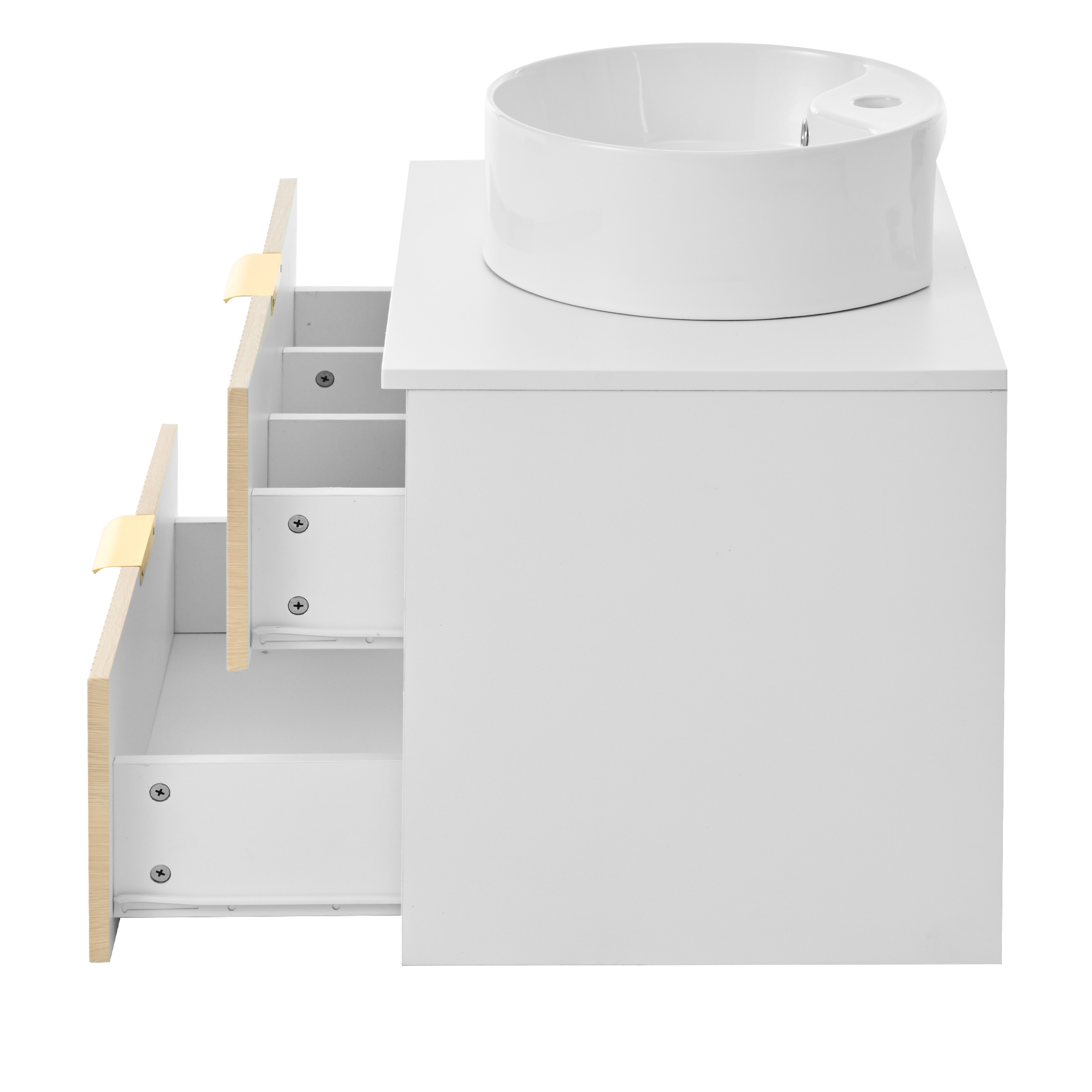 Meuble de salle de bain 2 tiroirs grand rangement