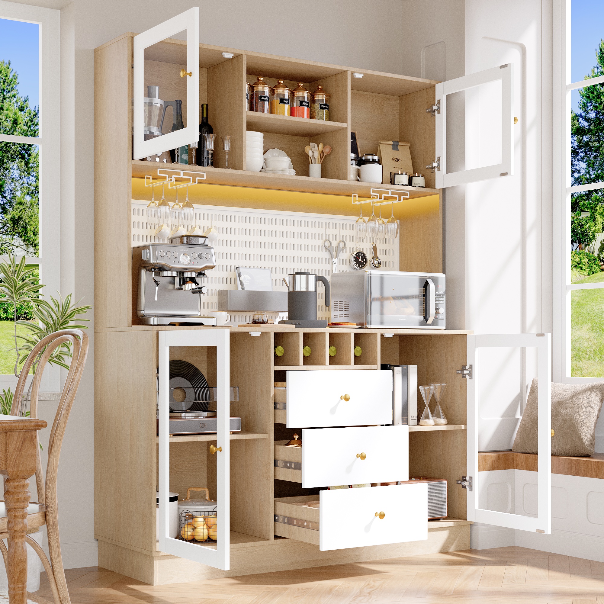 Meuble salle à manger blanc intelligent
