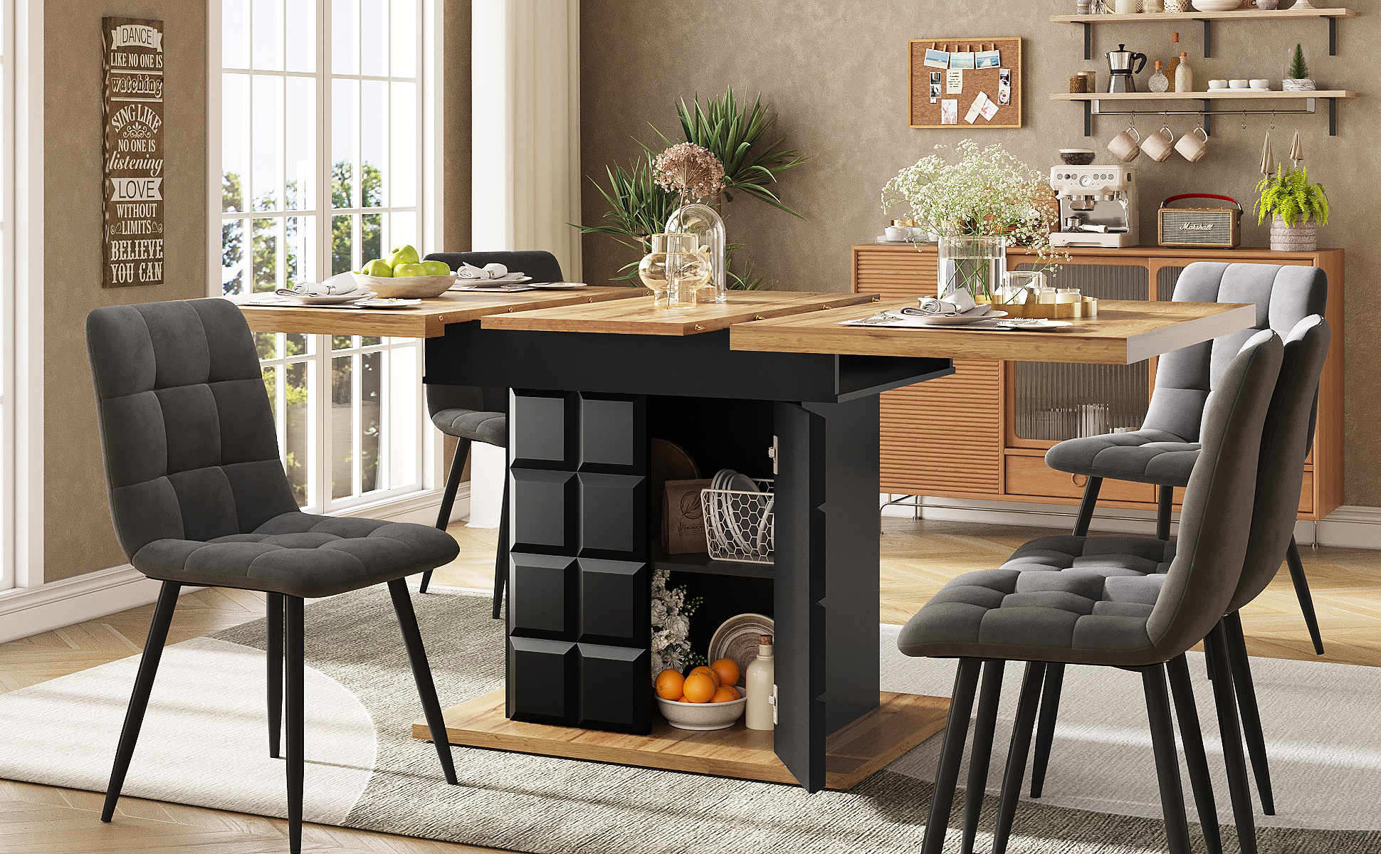 Table extensible double face design moderne