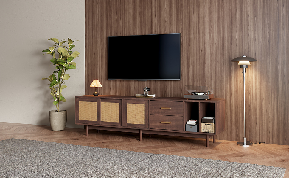 Meuble TV 6 pieds stables structure MDF durable