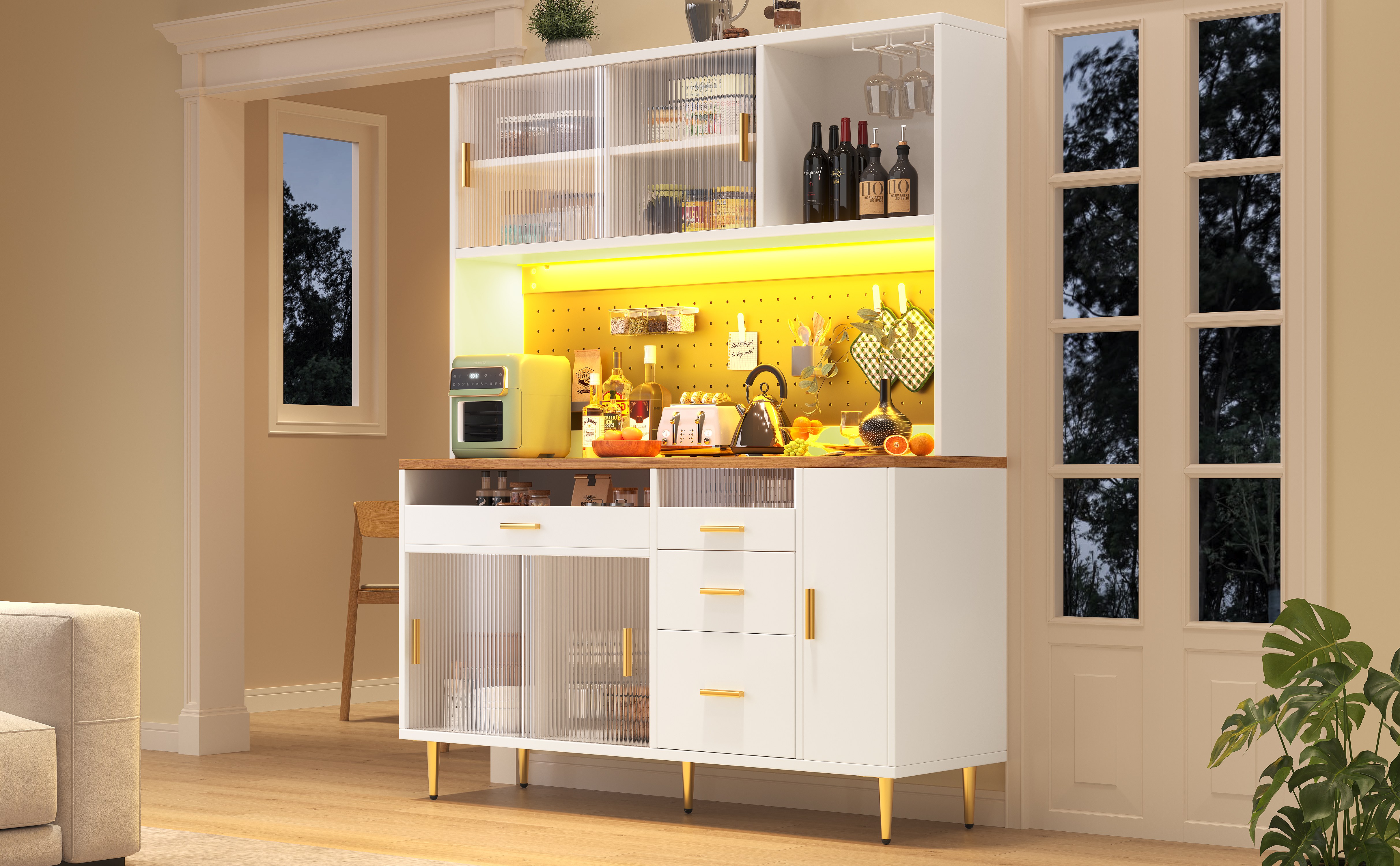 Placard de cuisine design moderne avec éclairage LED