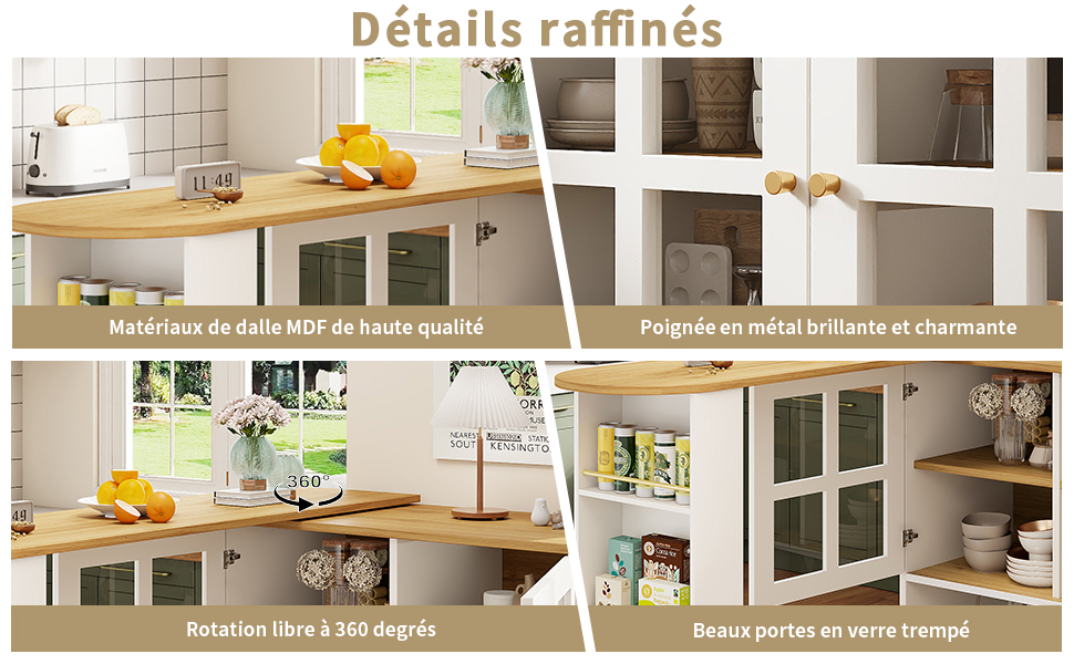 Table haute rotation 360° flexibilité utilisation optimisée