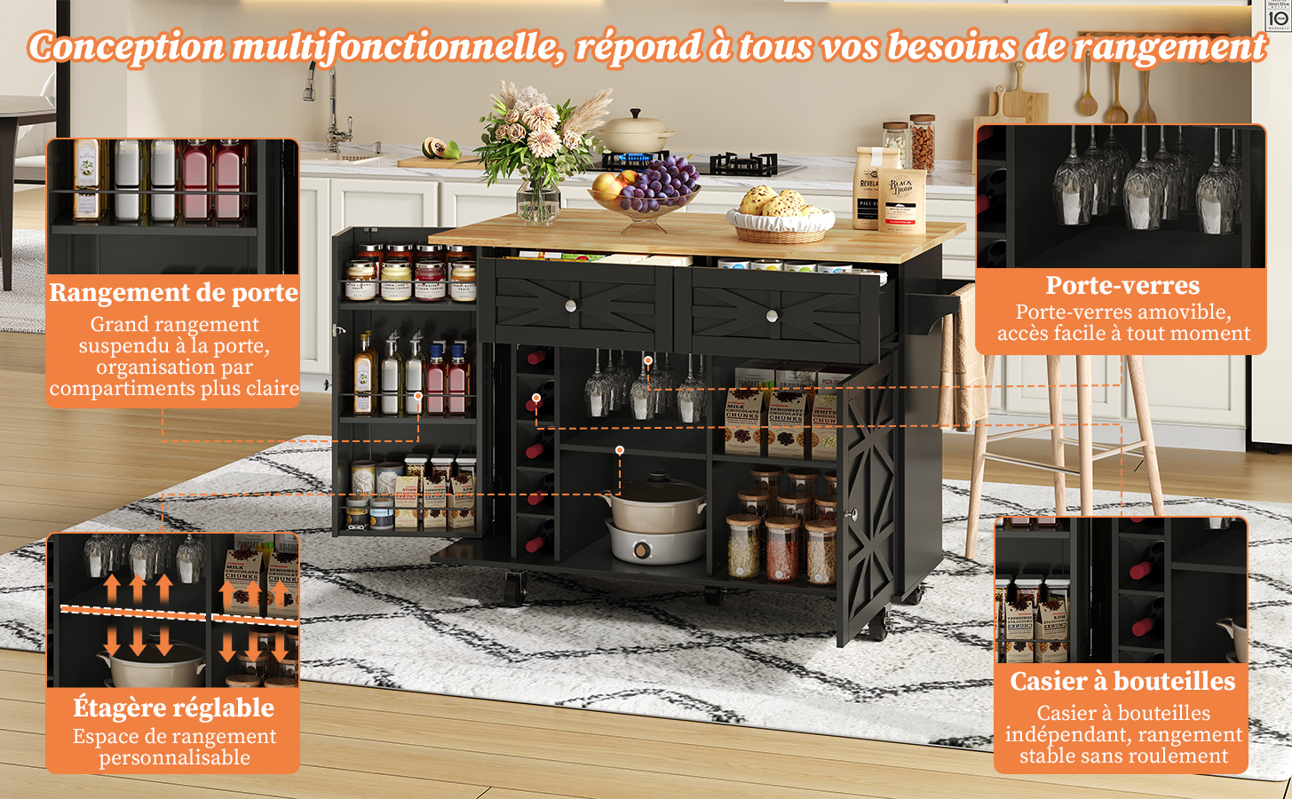 Chariot von cuisine matériaux écologiques