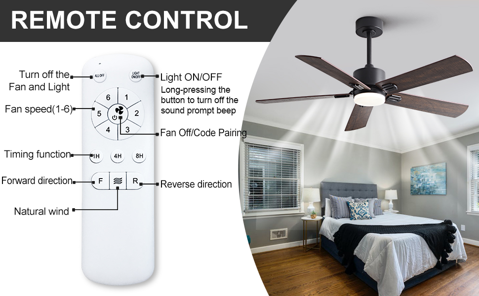 Ventilateur LED réglable avec télécommande